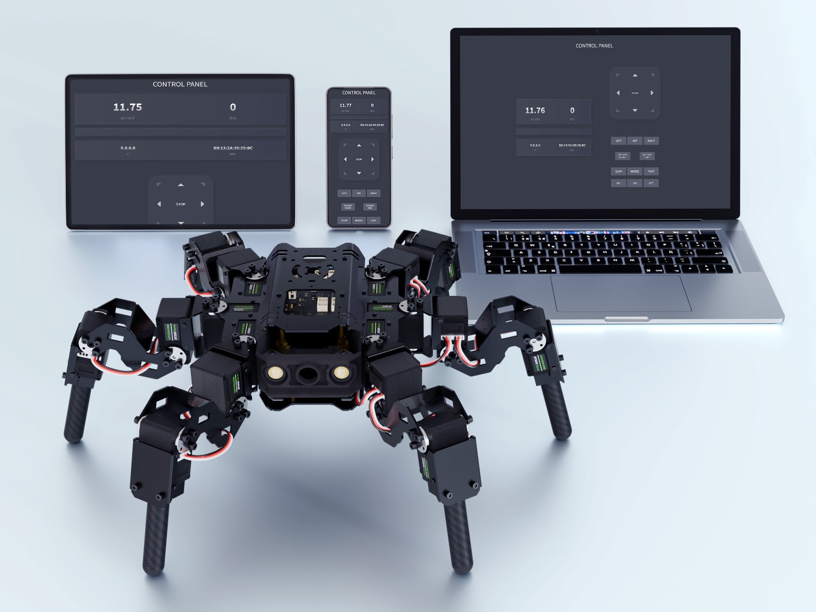 Waveshare 18-DOF HexArth Bionic Hexapod Robot, Open Source For ESP32,Vector Moti