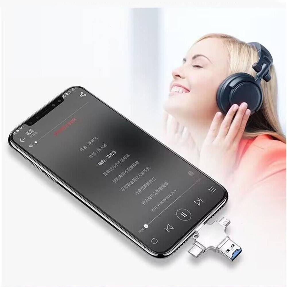 4 In 1 iOS Micro USB Type-C Micro TF Card Reader OTG for Android iPhone PC New🎯