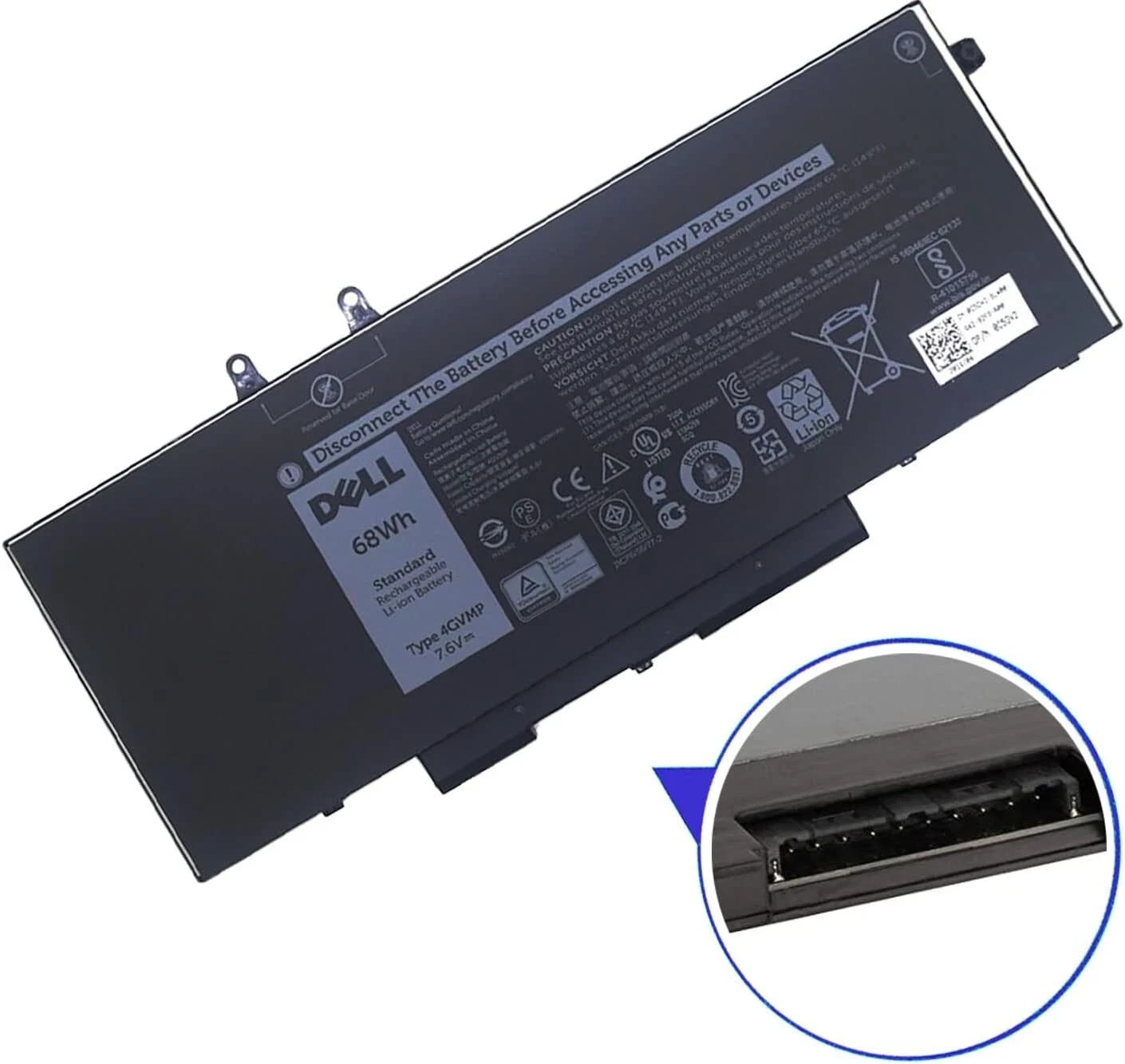 OEM Genuine 4GVMP Battery For Dell Latitude 5400 5500 Precision 3540 3550 68WH