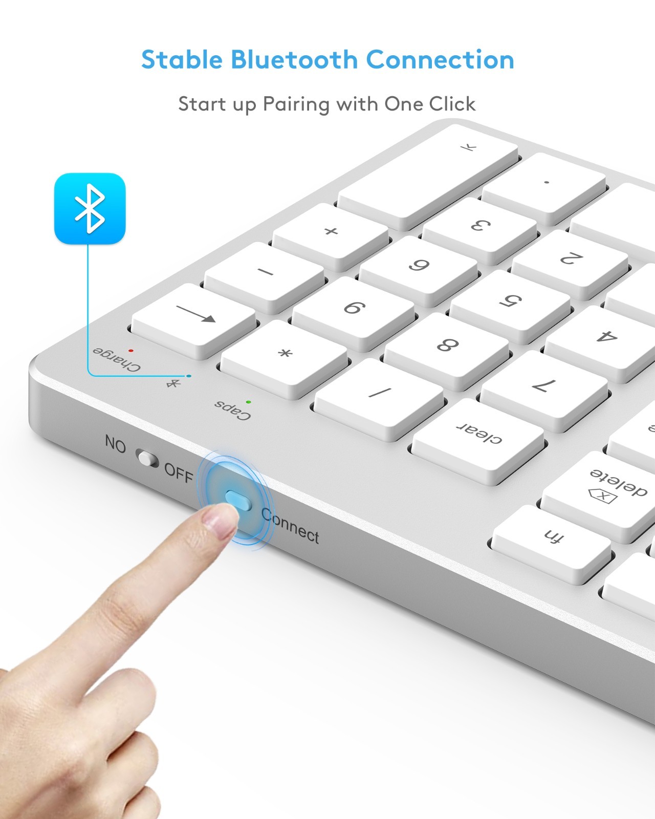 Wireless Keyboard with Numeric Keypad for Apple Mac Computers