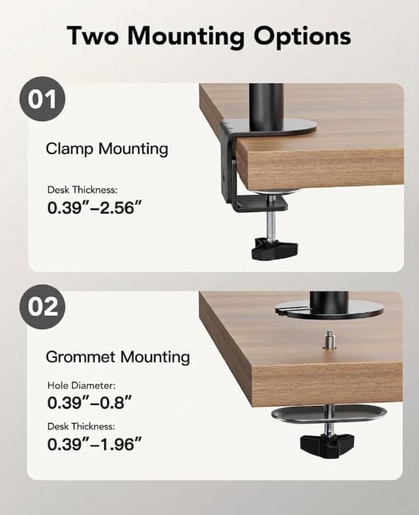 Soporte Vertical Doble para Monitores 17-32″ VESA Ajustable de Escritorio, Nuevo