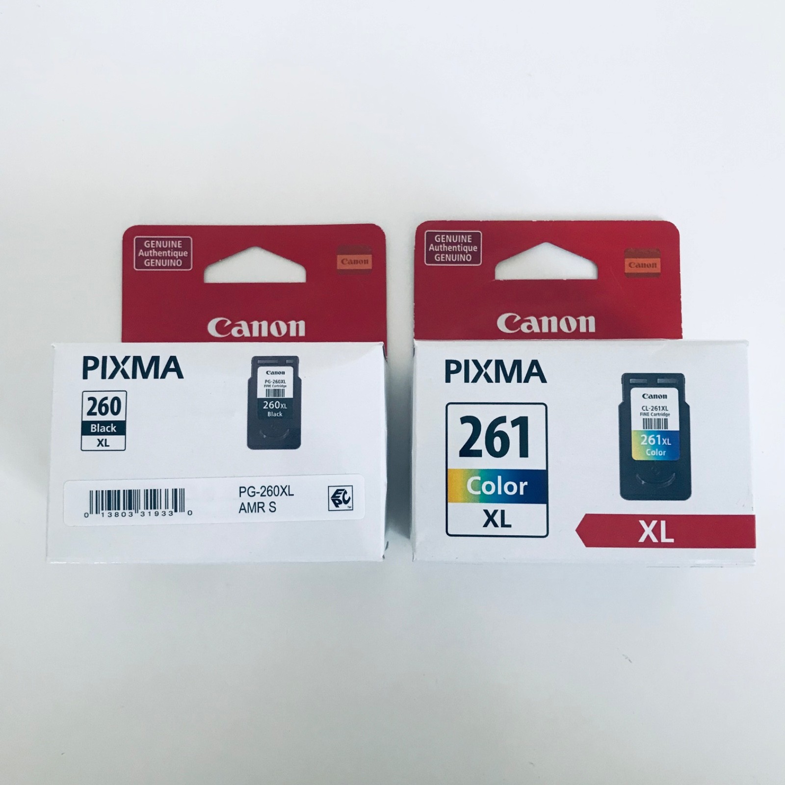 Canon Genuine PG-260XL / CL-261XL Black & Color High Yield Ink Cartridges OEM