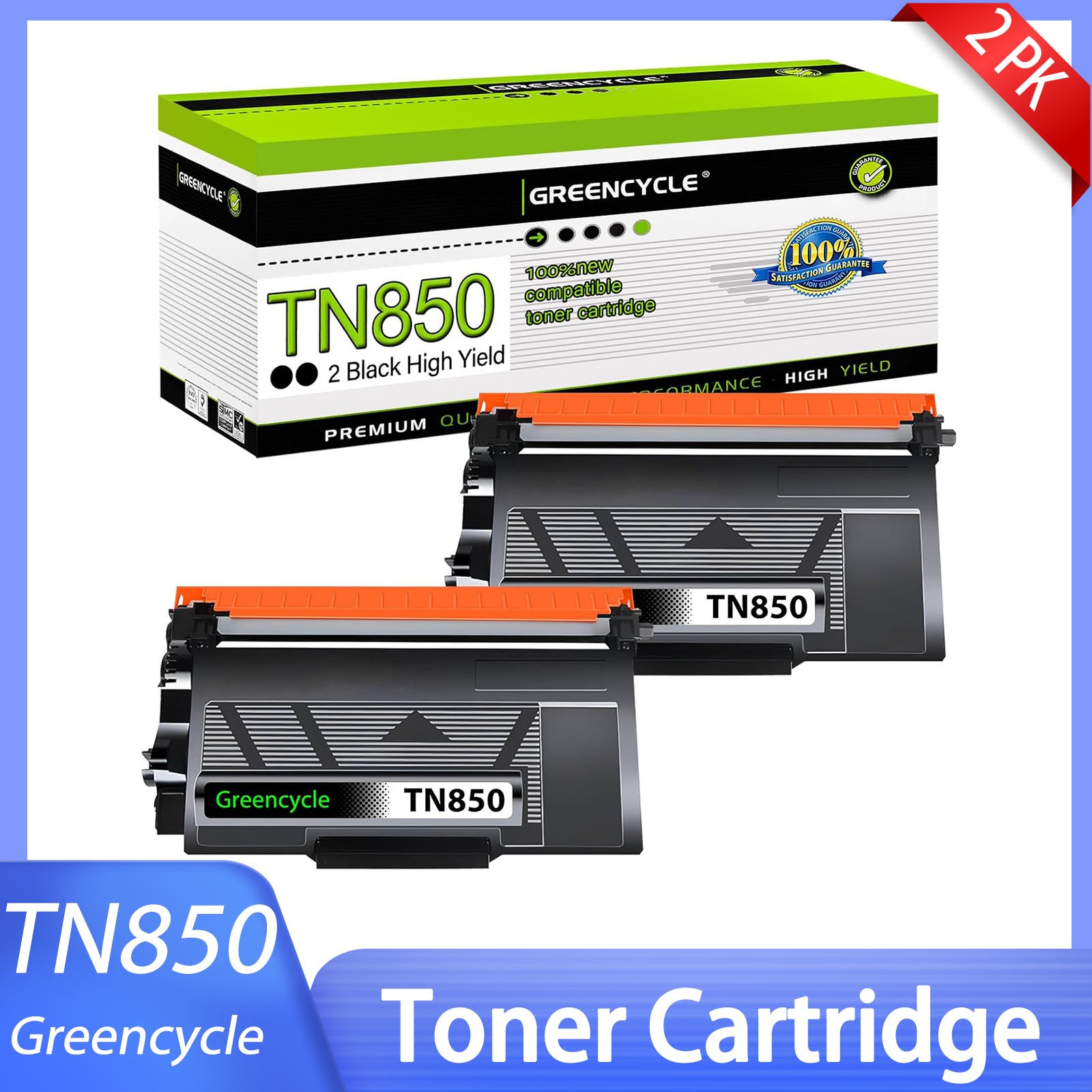 2x Black TN850 Laser Toner Cartridge for Brother TN-850 HL-L6400DW HL-L6400DWT