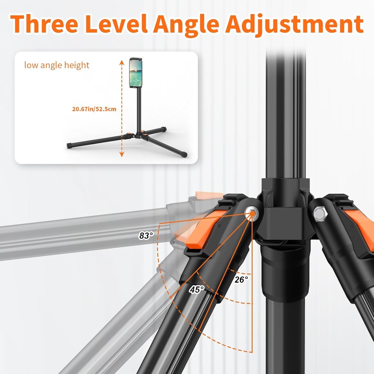 Lightweight 72” Adjustable Tablet Floor Stand with Storage Bag for Easy Travel