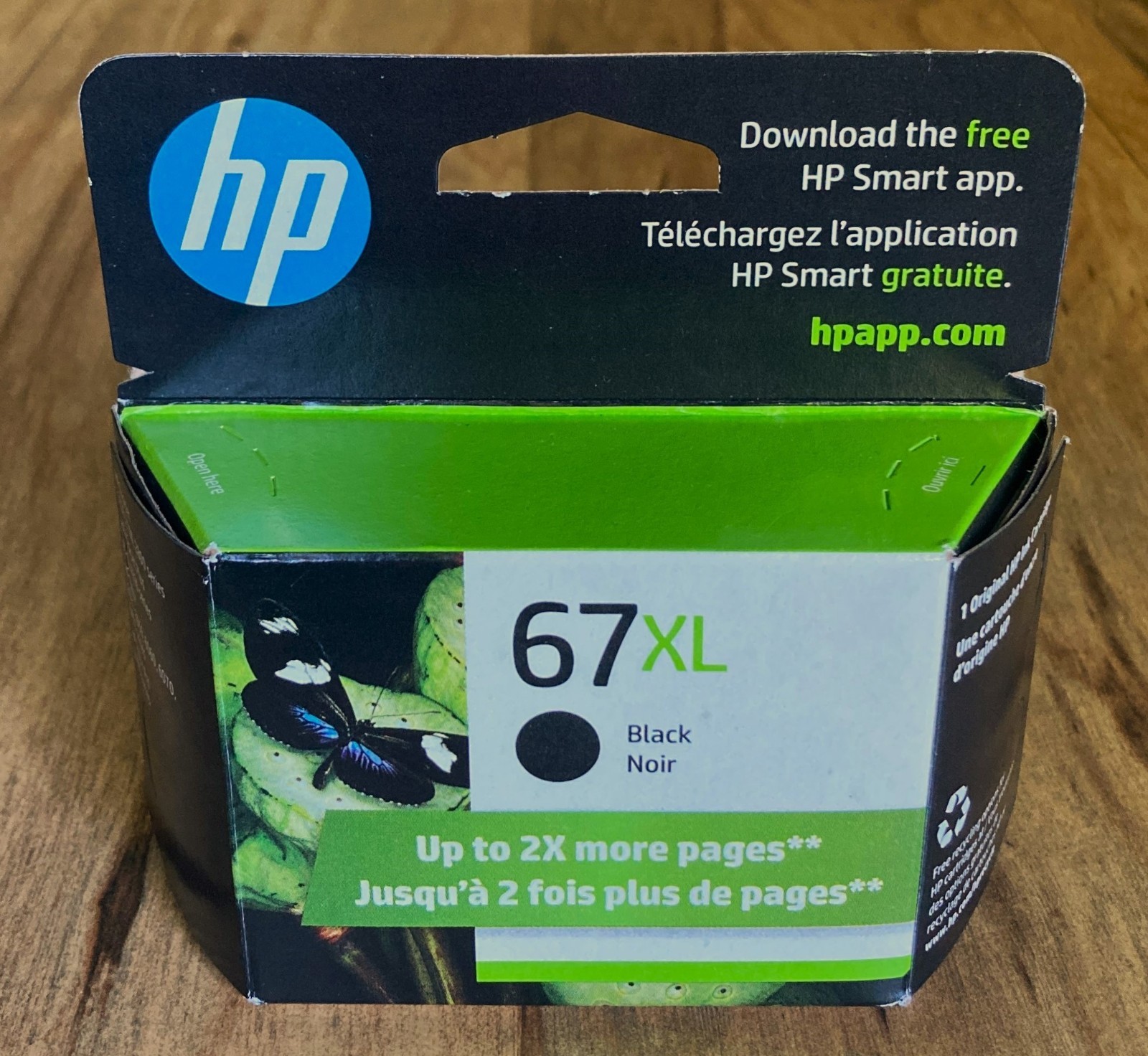HP 67XL Black Ink Cartridge Genuine Expires April 2027 NEW SEALED
