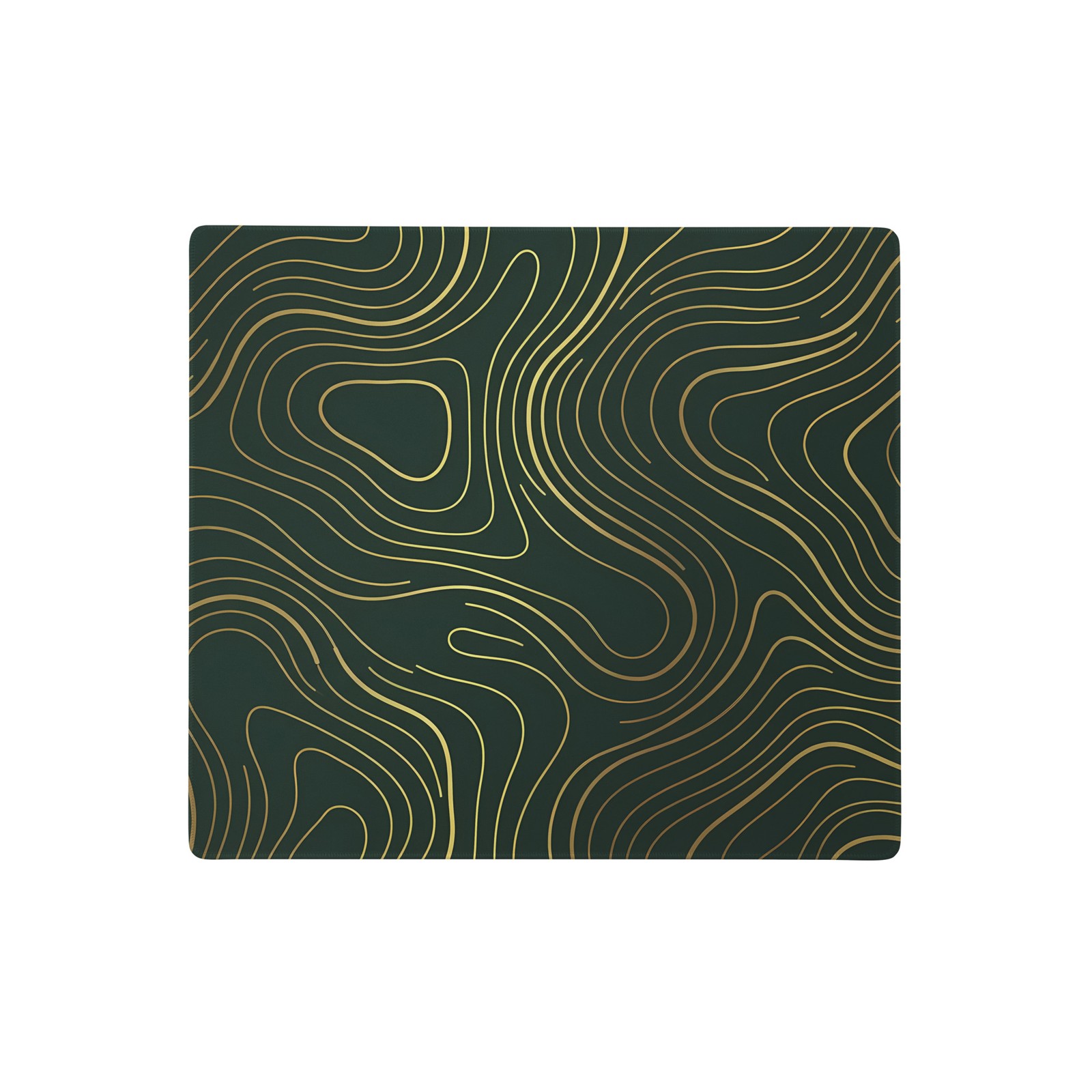 Green Gold Topographic Map Gaming Mouse Pad Desk Mat Minimalist Non-Slip