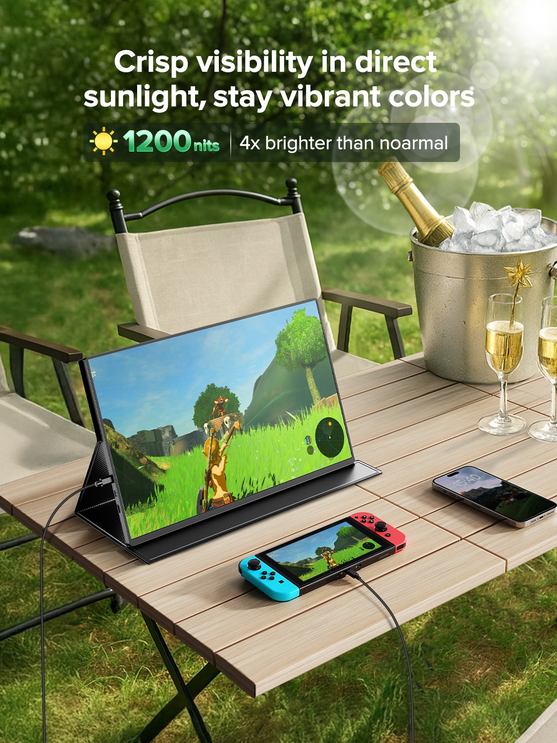 15.6″ Portable Monitor IPS HDR 16:9 1920*1080 FHD Mini HDMI USB C 800:1 NEW! US