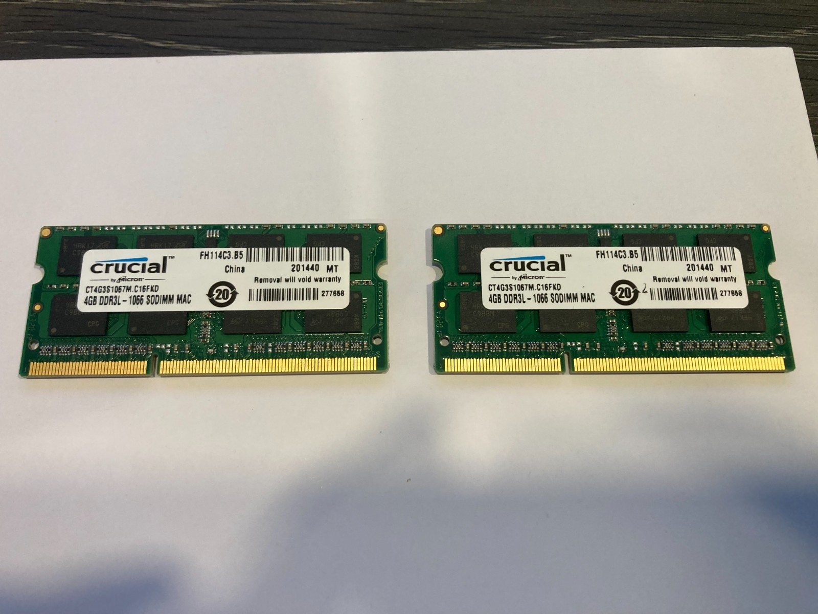 Crucial 8GB 2x 4GB DDR3L Memory RAM 1066 MHz PC3L-8500S SODIMM Laptop CT4G3S1067