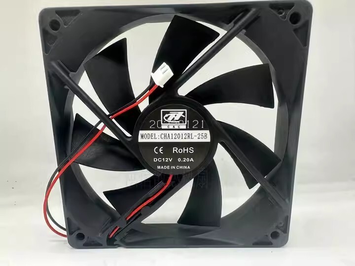 1PCS CHA12012RL-25B DC12V 0.20A 12CM 2-Pin Silent Cooling Fan