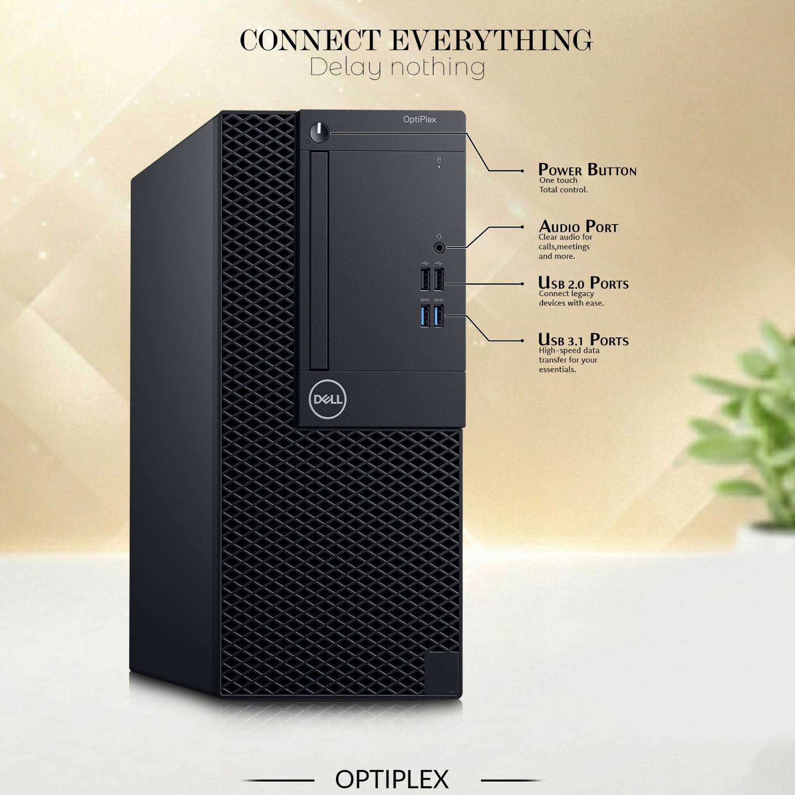 Dell Desktop Tower PC i5-9th 16GB RAM 512GB SSD Wireless-KB&M Built-in Wi-Fi W11