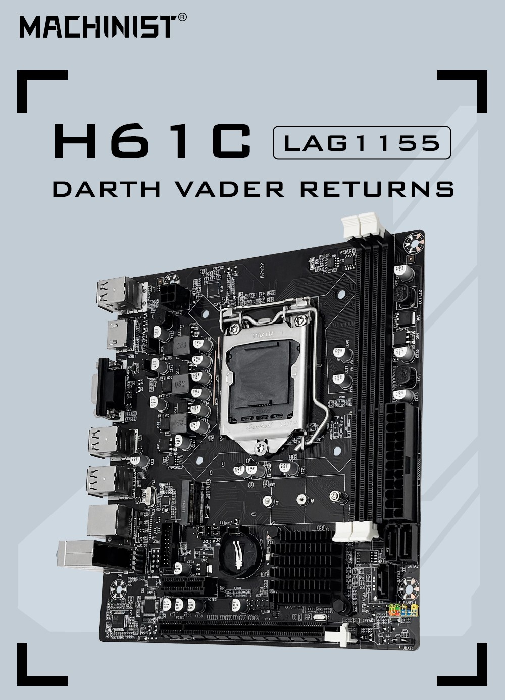 LGA 1155 H61 Motherboard M-ATX 2*DDR3 SATA/NVMe M.2 for Intel i3 i5 i7 CPUs