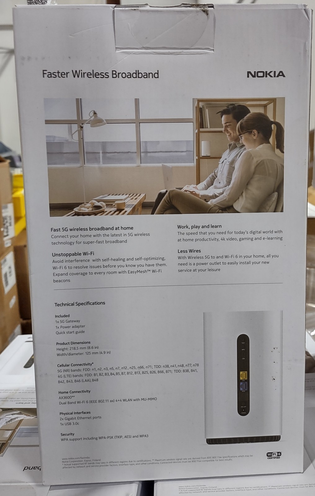 Nokia FastMile 5G Gateway 3.2 Unlocked Router, Converts Wireless Signal to WiFi