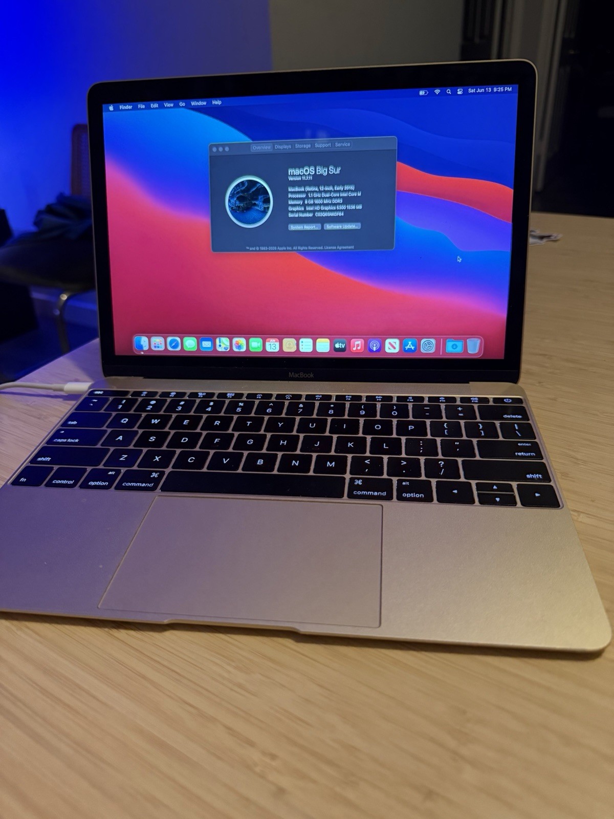 Apple MacBook 12in Retina Early 2015 Gold Core M 1.1GHz 8GB 256GB SSD