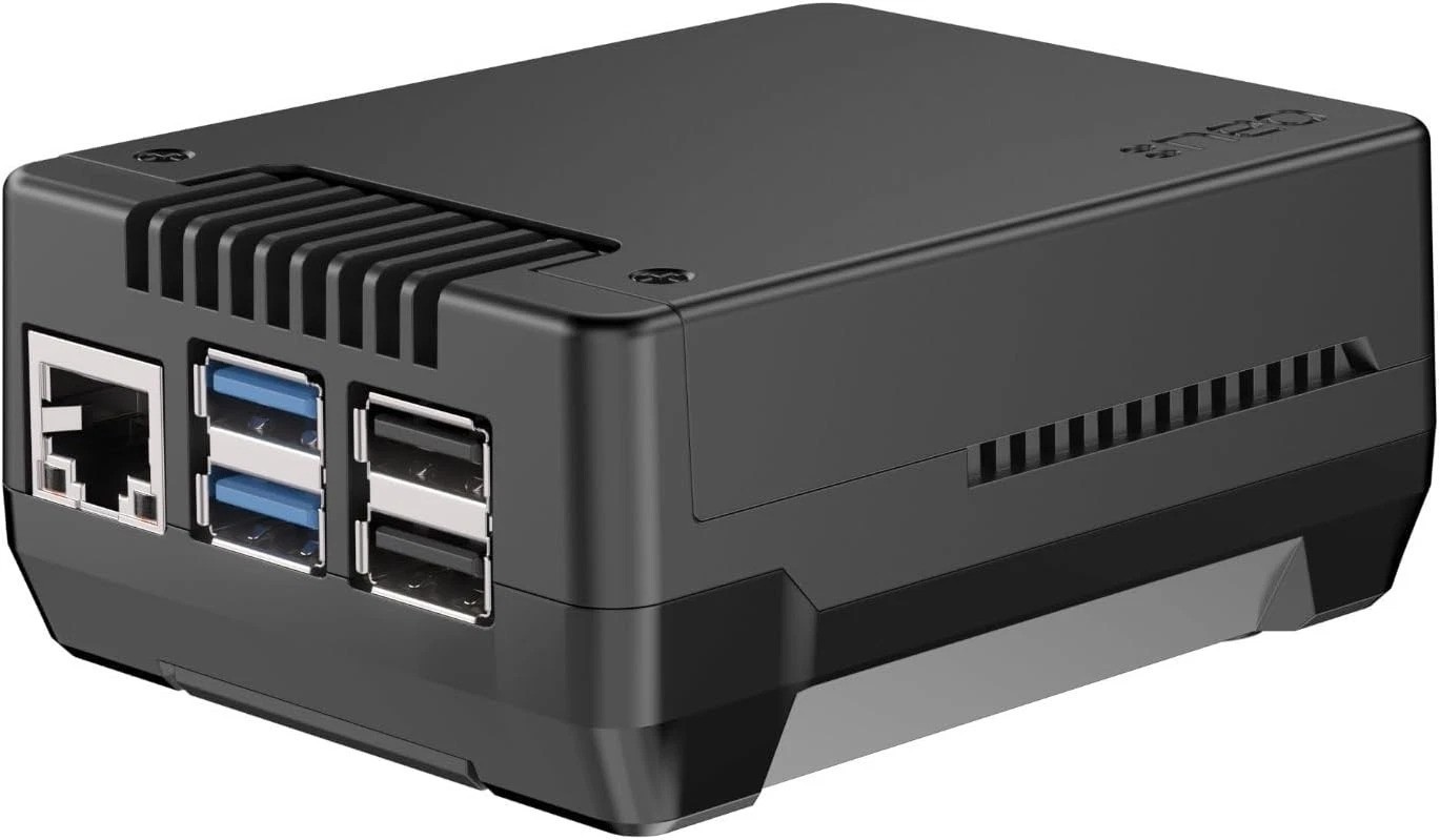 Sleek Argon NEO 5 Aluminum Case for Raspberry Pi 5 with Integrated Cooling Fan