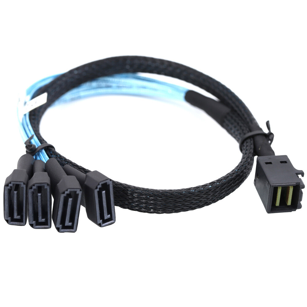 Efficient Mini SAS HD SFF-8643 to 4 SATA 7Pin Male Cable for Data Transfer