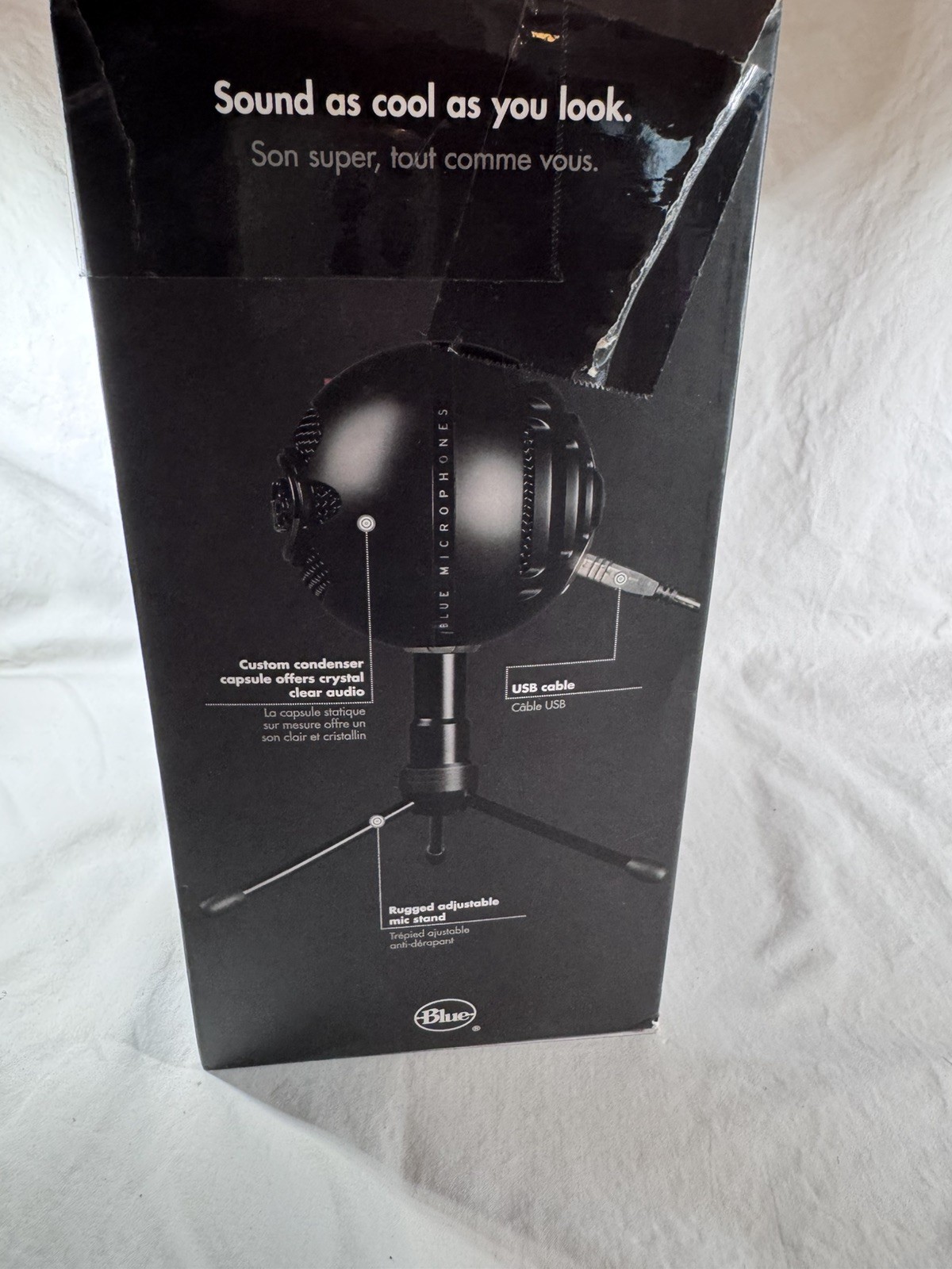 Blue USB Microphone Black Plug and Play open box never used