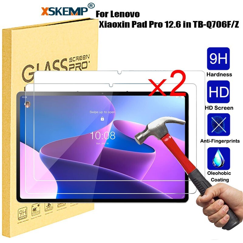 2 Pcs Lenovo Xiaoxin Pad Pro 12.6 in TB-Q706F/Z Screen Protector Tempered Glass