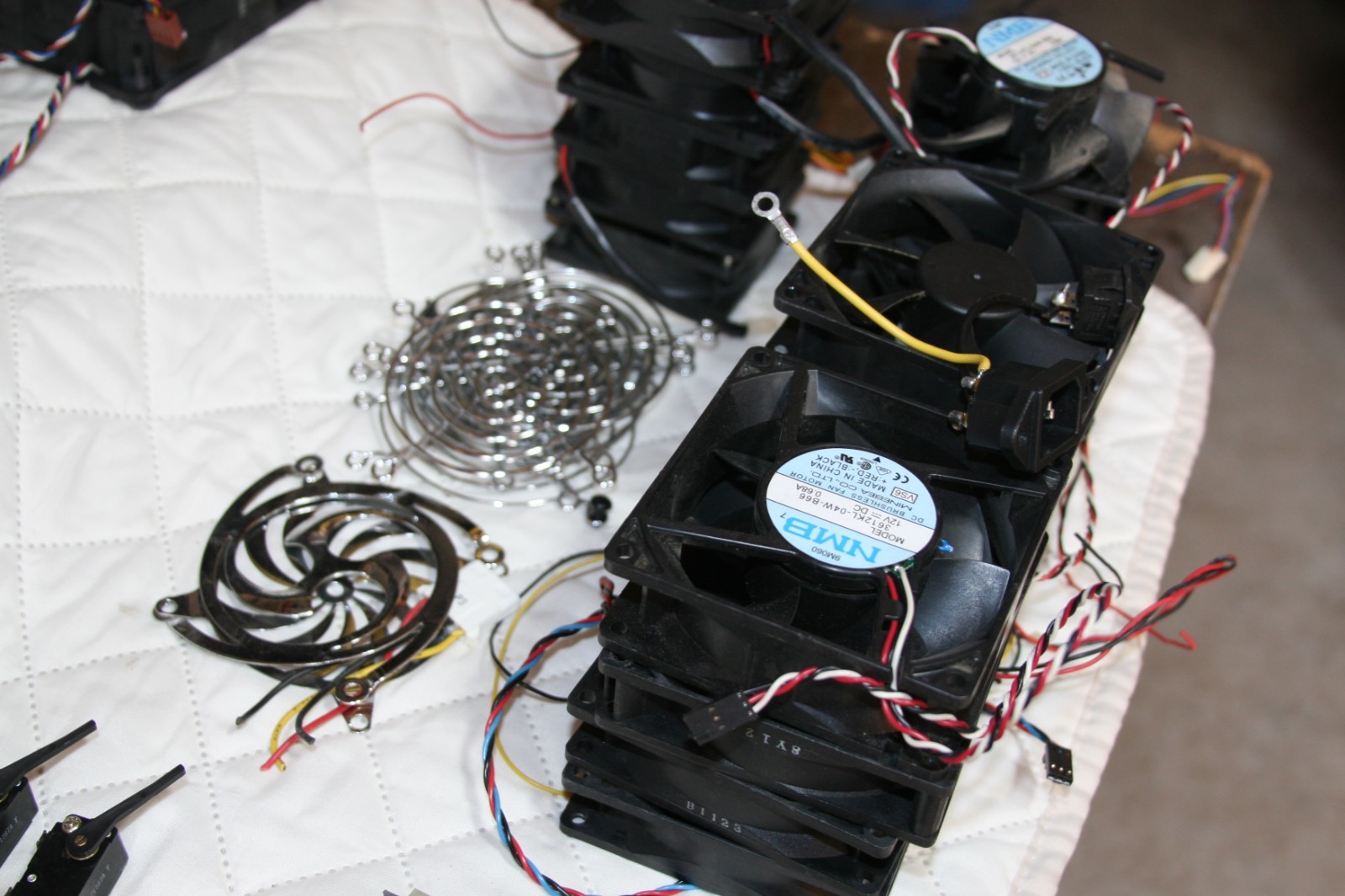 Misc Computer Parts, fans, switches,speakers, see description.