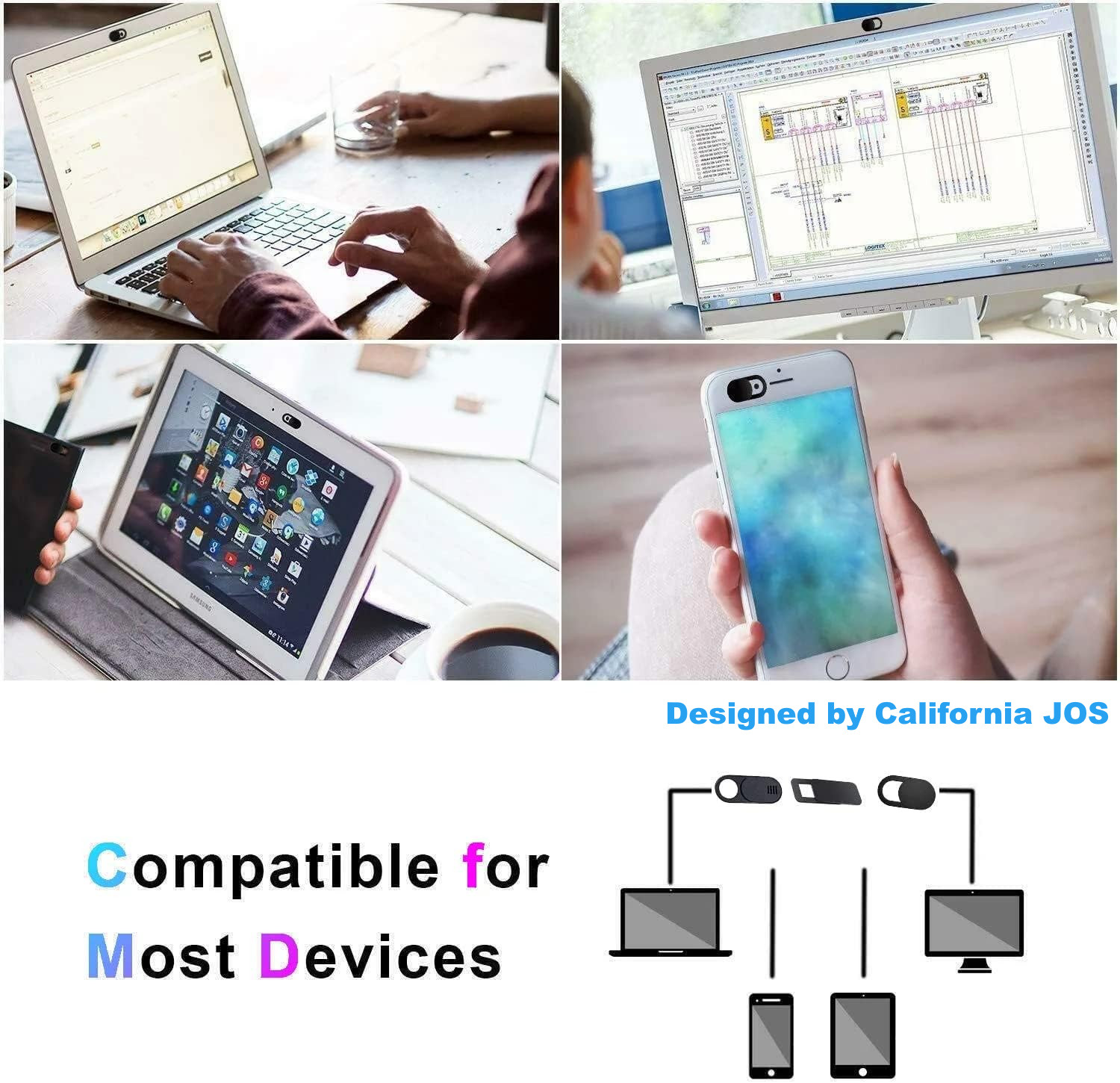 1~6 PACK WebCam Cover Slide Camera Privacy Security Protect Sticker Phone -Lot