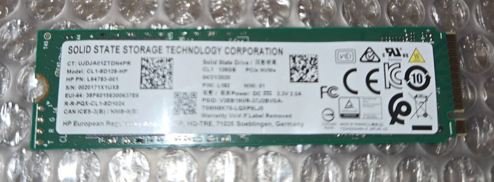 HP – SSSTC 128gb NVMe PCIe Laptop SSD Solid State Drive CL1-8D128