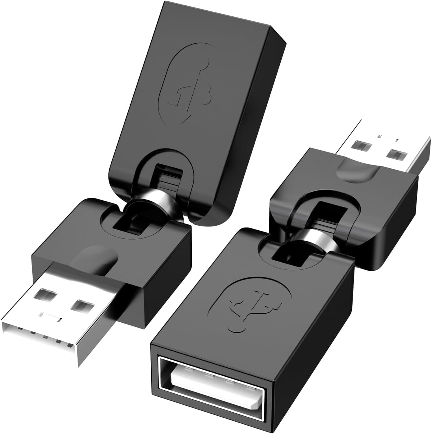 2 Pack USB 90 Degree Adapter, Rotating and Swivel Twist USB 2.0 A to A Female…