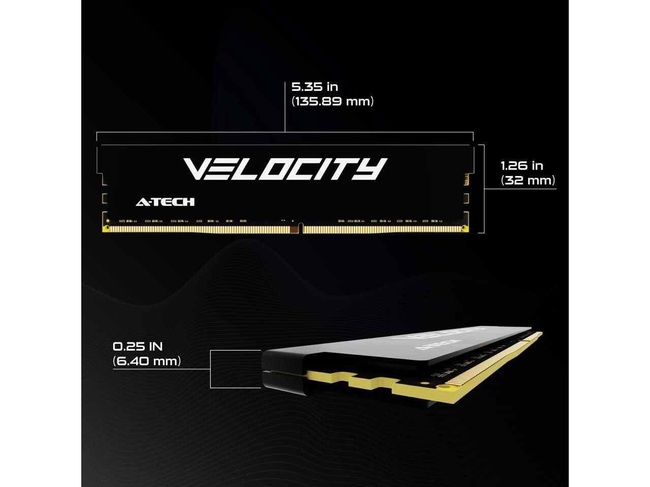 A-Tech Velocity 16GB DDR4 3200 (PC4-25600) CL22 XMP Desktop PC Gaming Memory RAM