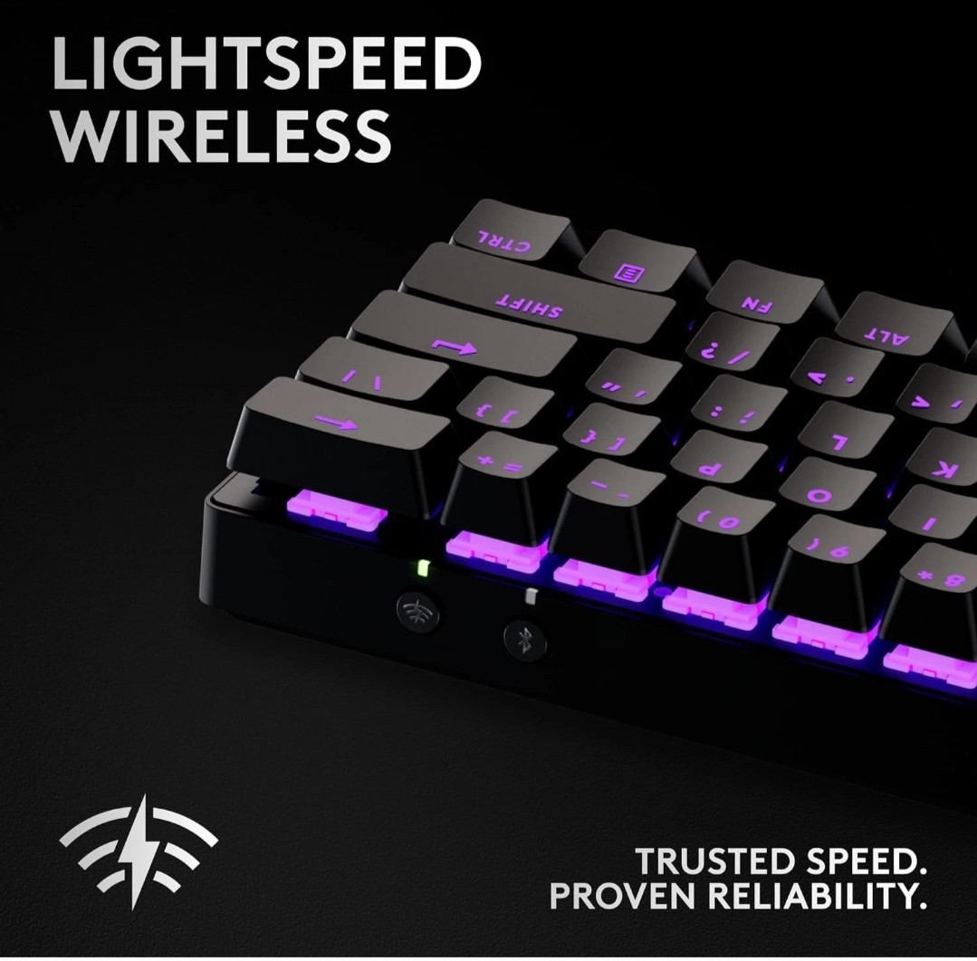 Logitech G PRO X 60 Lightspeed Wireless Gaming Keyboard Tactile Switches Black