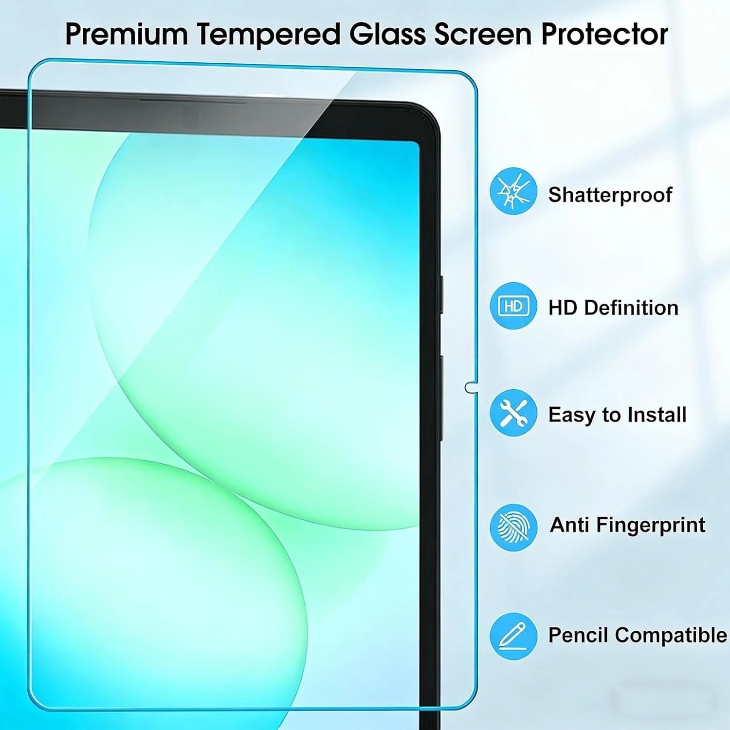 2 Pack Tempered Glass Screen Protector for Galaxy Tab A11/A9 Plus – 9H Toughness
