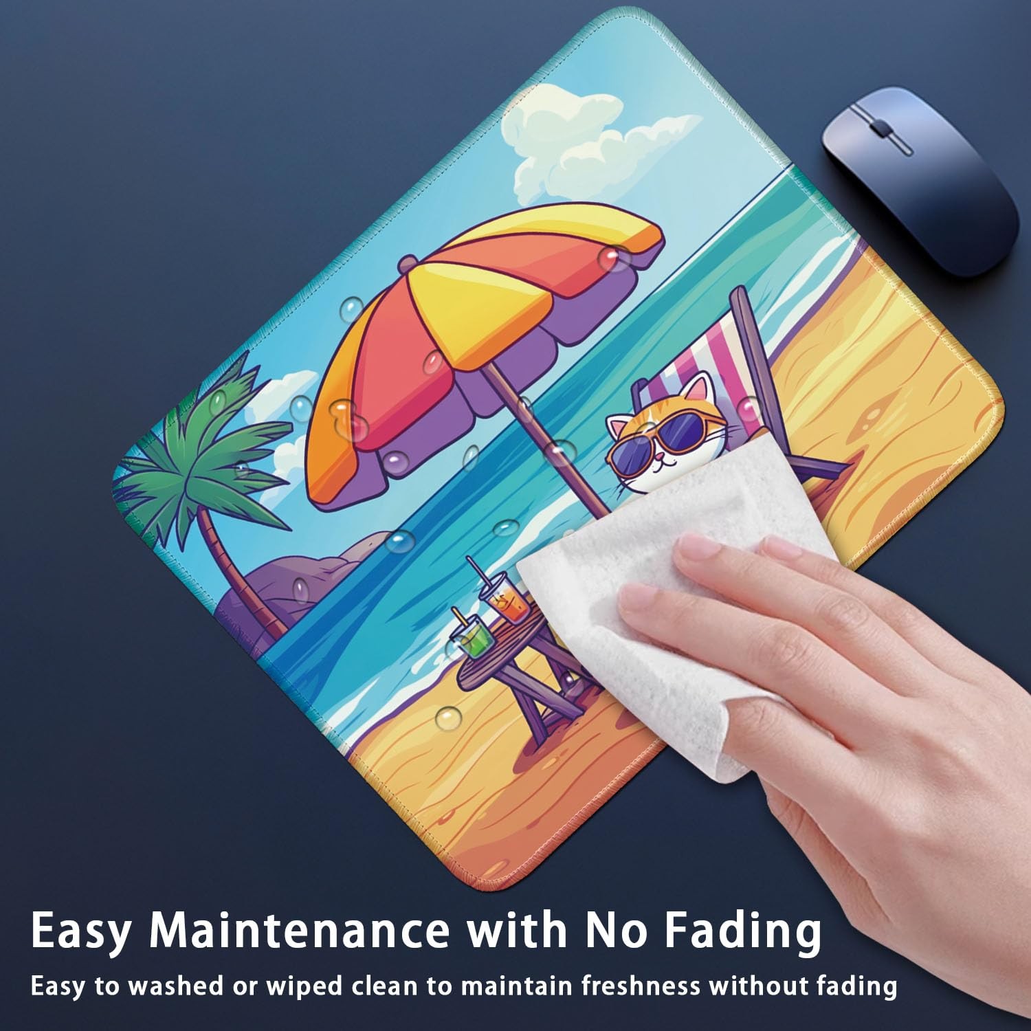 Flodirise Non-Slip Mouse Pad Gaming 26x21cm / 10×8 inch, Cat 13