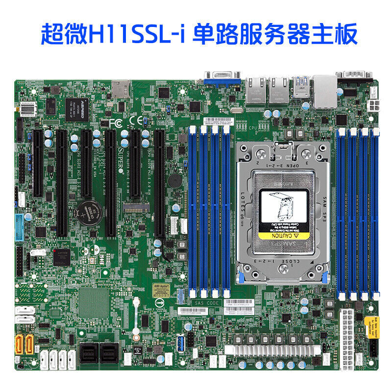 Supermicro H11SSL-i Mainboard + AMD EPYC 7402 CPU 24 Cores 2.8 GH Up to 3.35 GHz