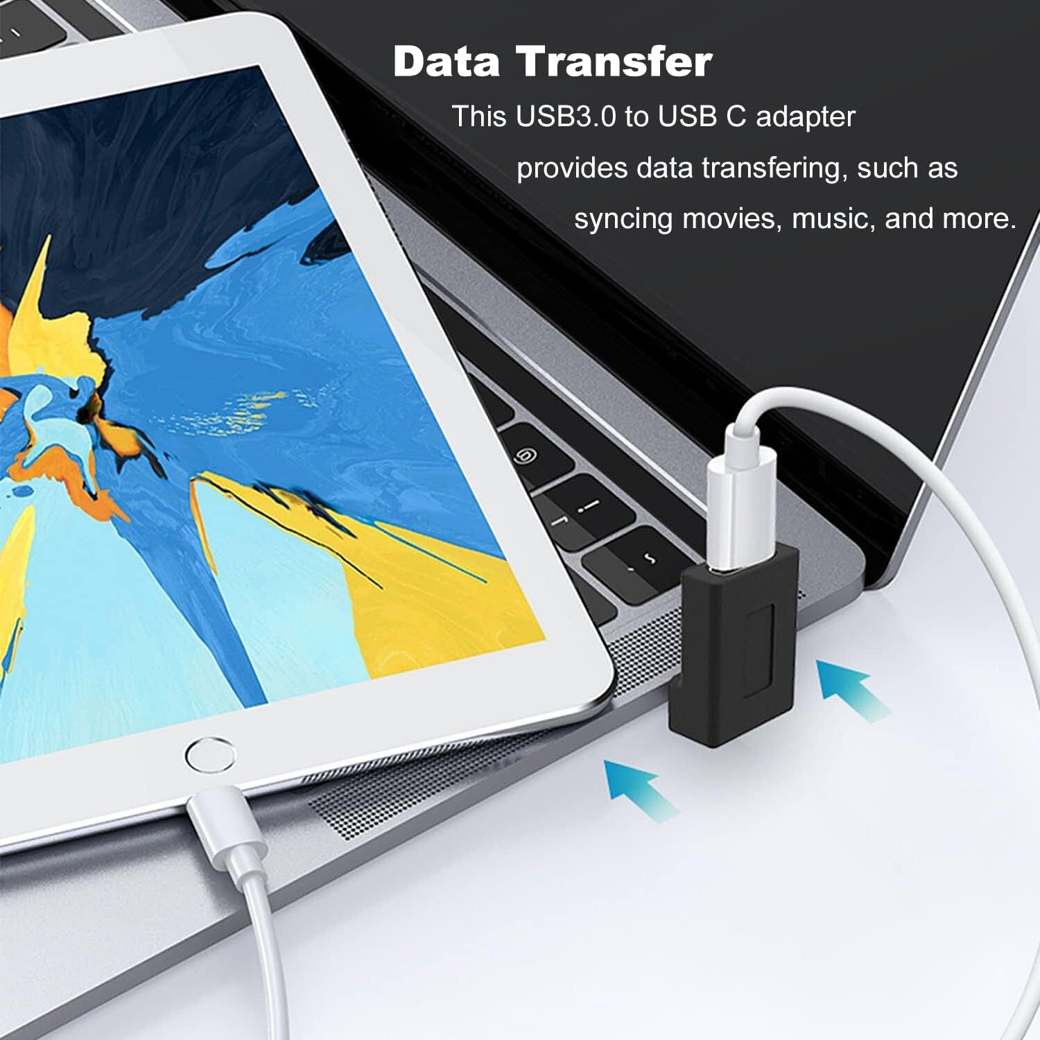 Right Angle USB C to USB 3.0 Adapter 90 Degree Type C Male to USB a 3.0 Female C