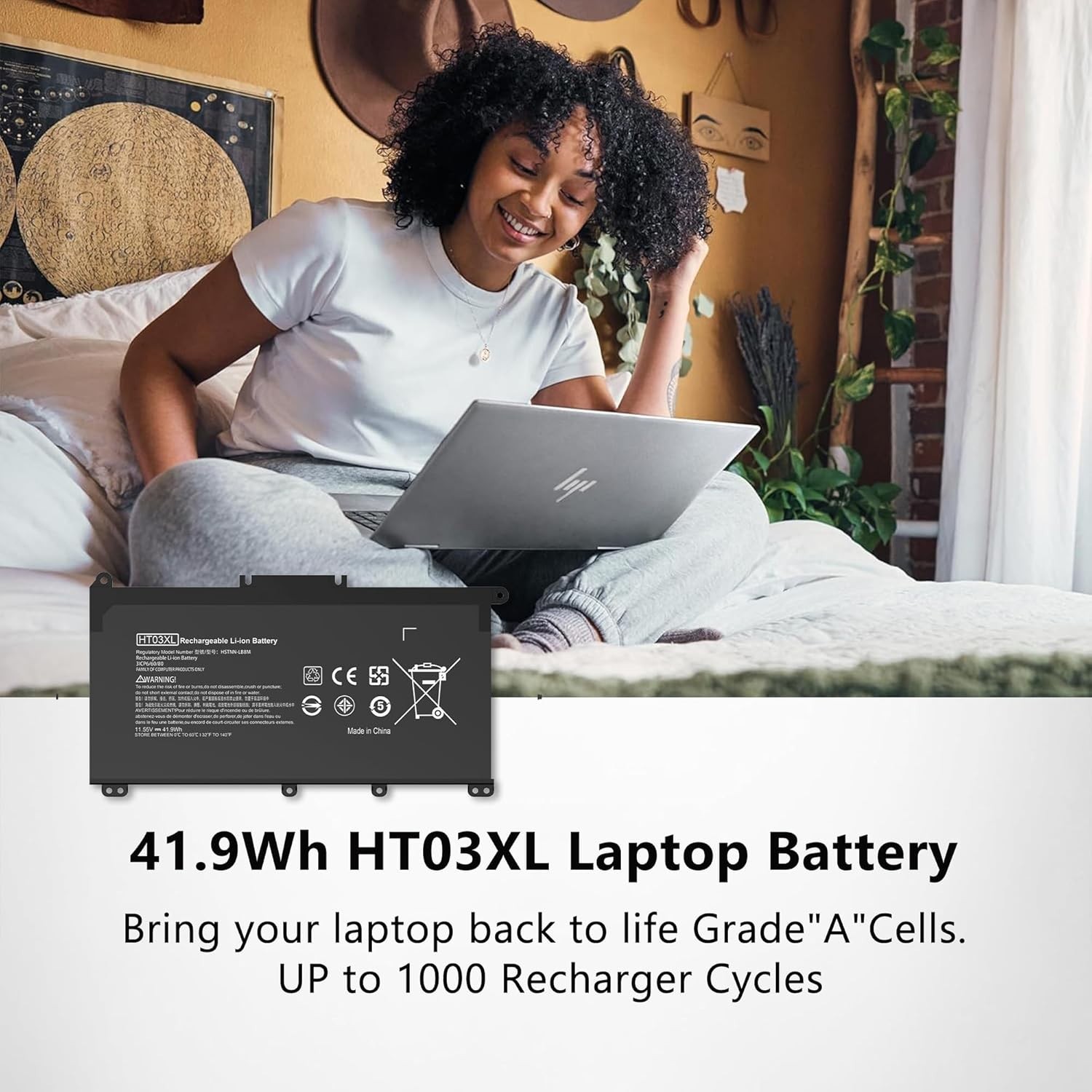 ✅41.9Wh HT03XL Battery for HP Pavilion L11421-2C2 L11119-855 15-CS 15-DA New