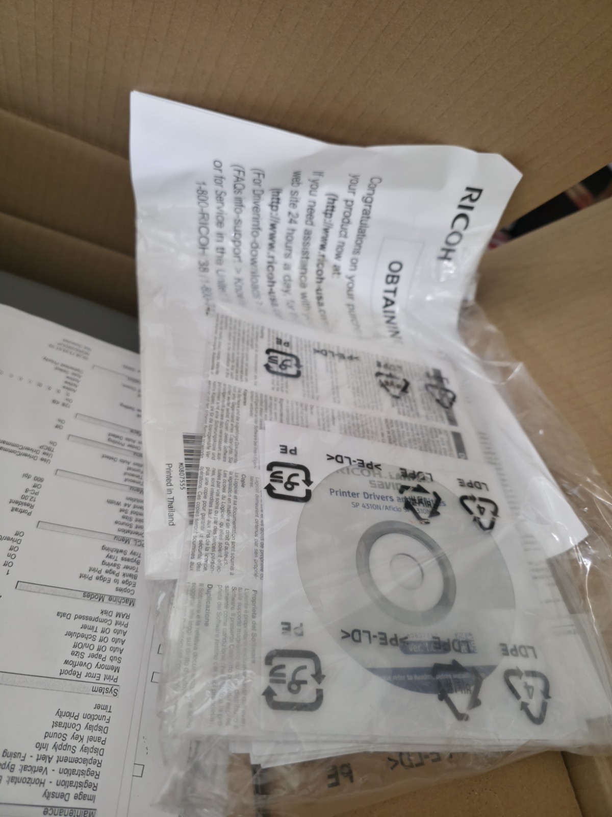 Ricoh Aficio SP4310N Laser Printer-Monochrome New Open Box