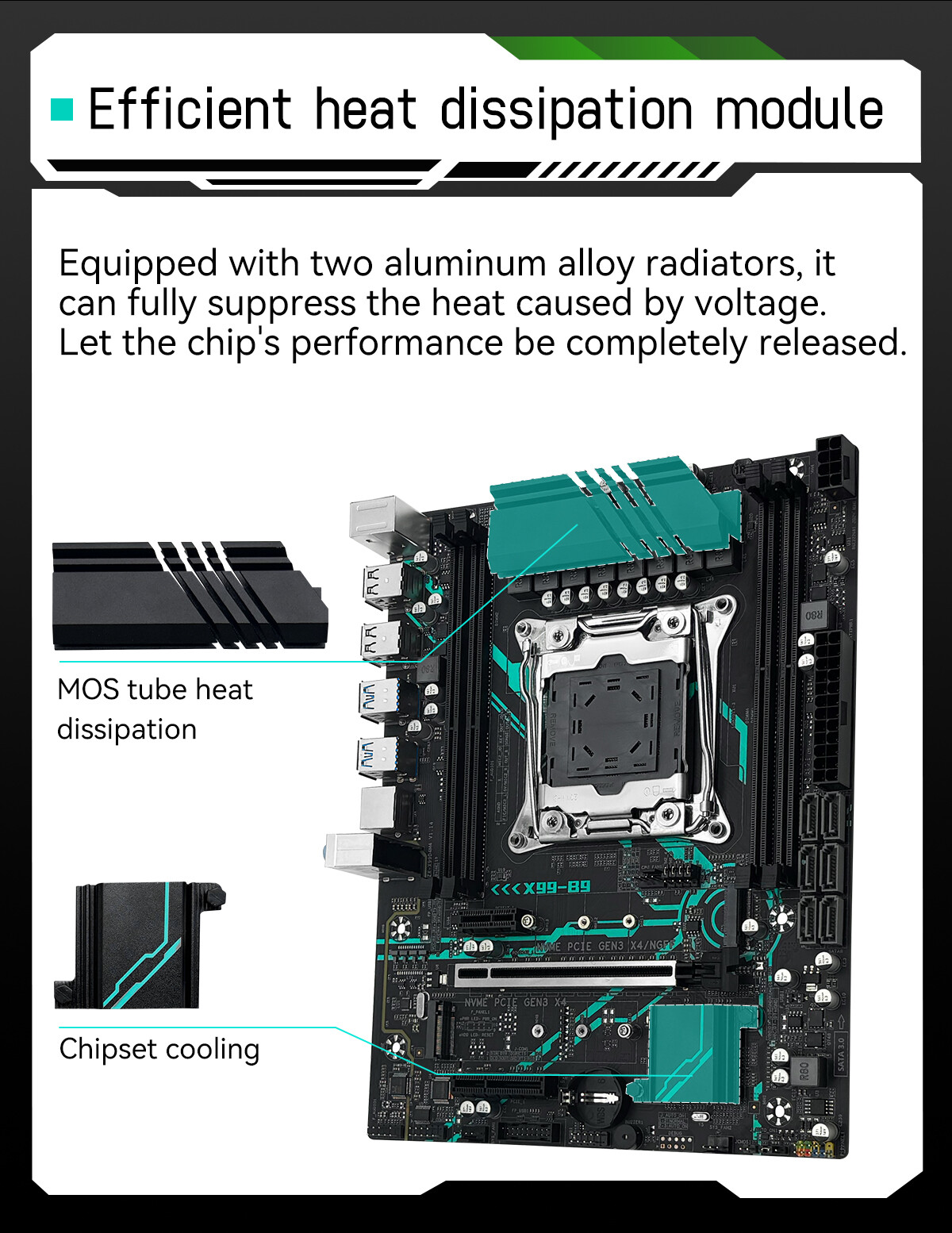 LGA 2011-3 Motherboard DDR4 with M.2 Slot USB 3.0SATA 3.0 PS/2, M-ATX Mainboard