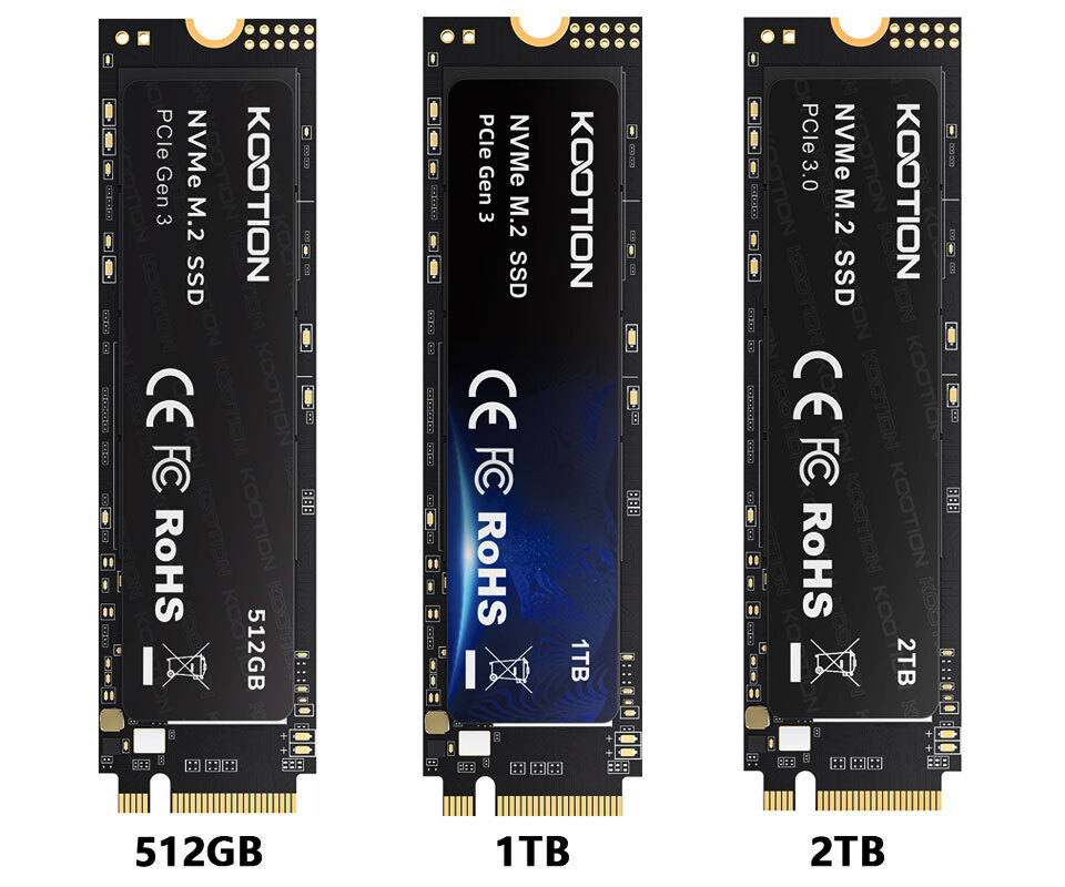 Kootion 256GB Internal Solid State Drive PCle3.0 NVMe M.2 Drive Data to 2000MB/S