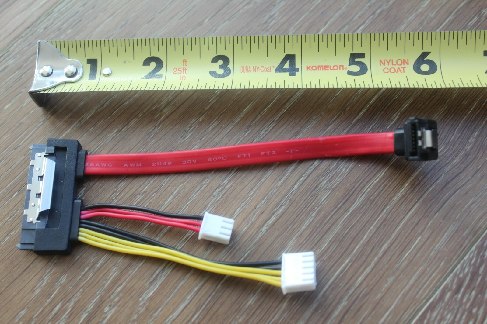 15+7 Pin Serial ATA Power Data to 3+5 Molex Power SATA HDD Hard Drive Data Cable