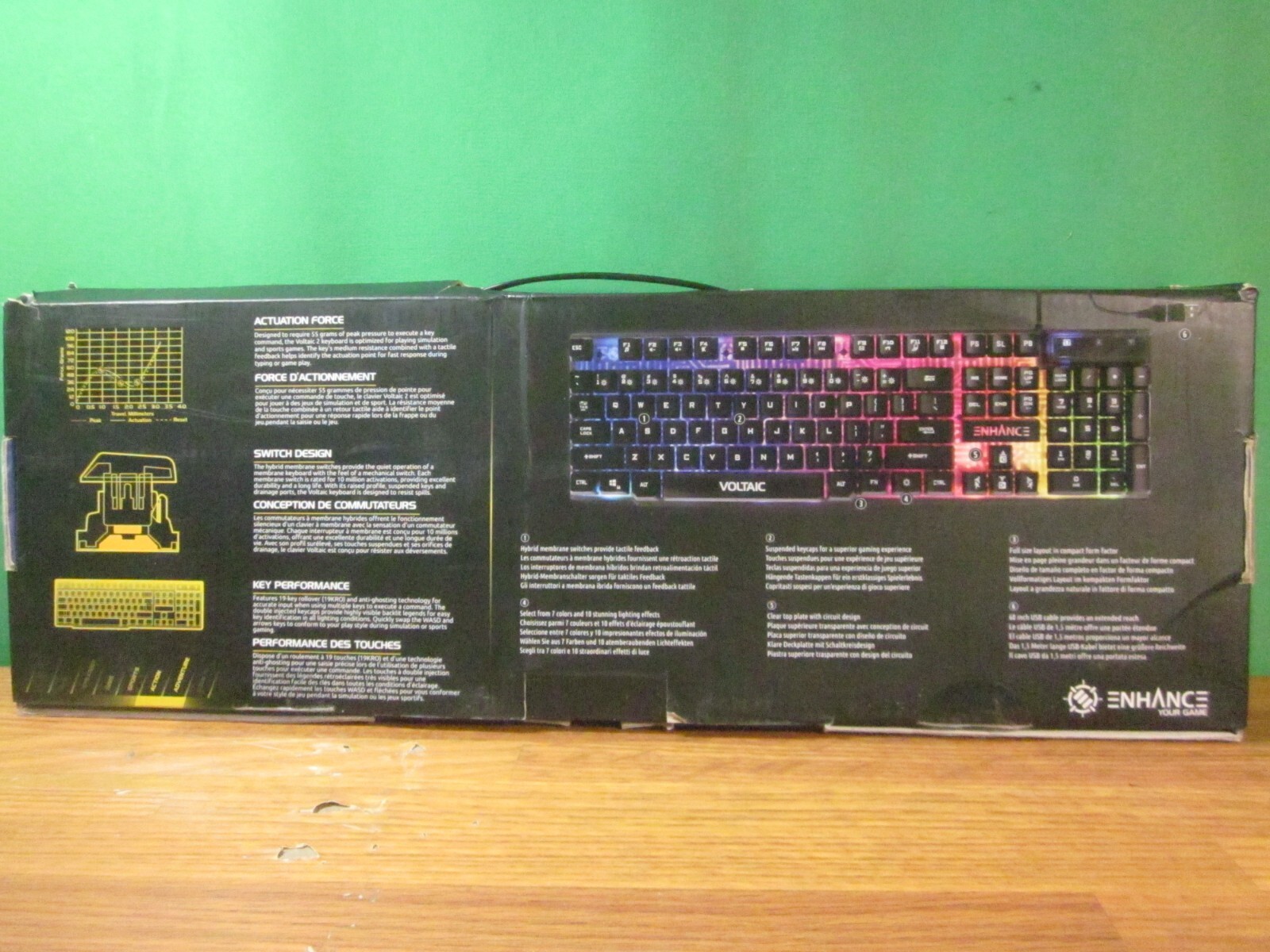 ENHANCE Voltaic 2 Gaming Keyboard – Mechanical Feeling Keyboard, Anti-Ghosting
