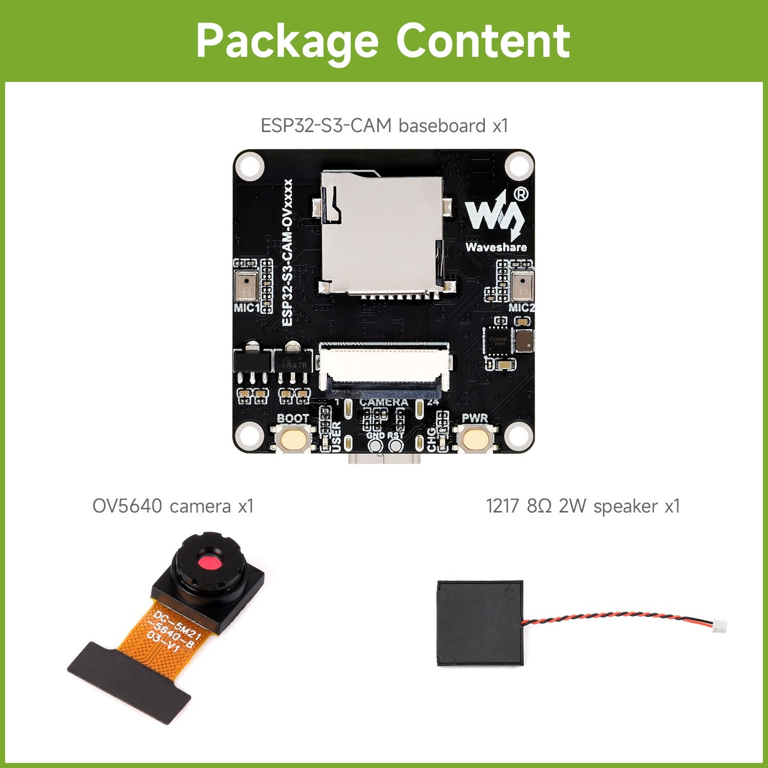 Waveshare ESP32-S3 AIoT Camera Development Board, Audio Input And Output Module