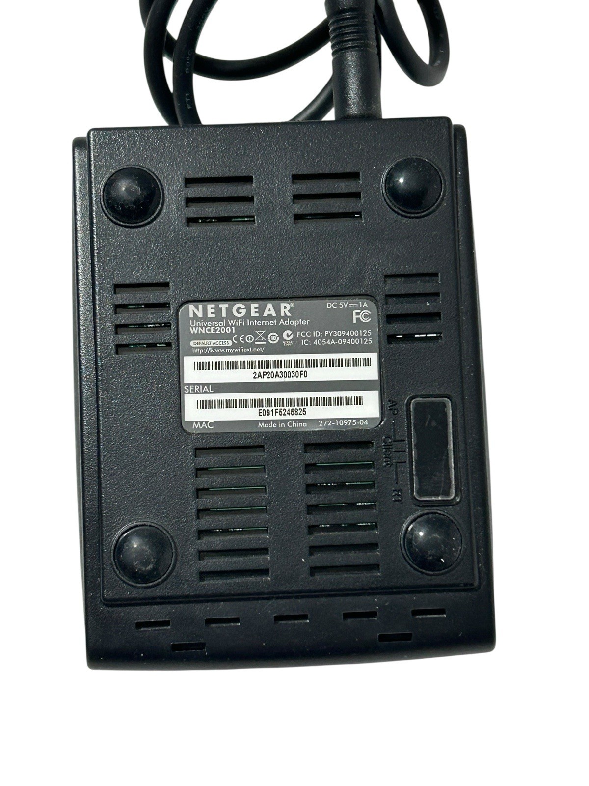 Netgear Universal Wi-Fi Ethernet Internet Wi-Fi Adapter WNCE2001 READ