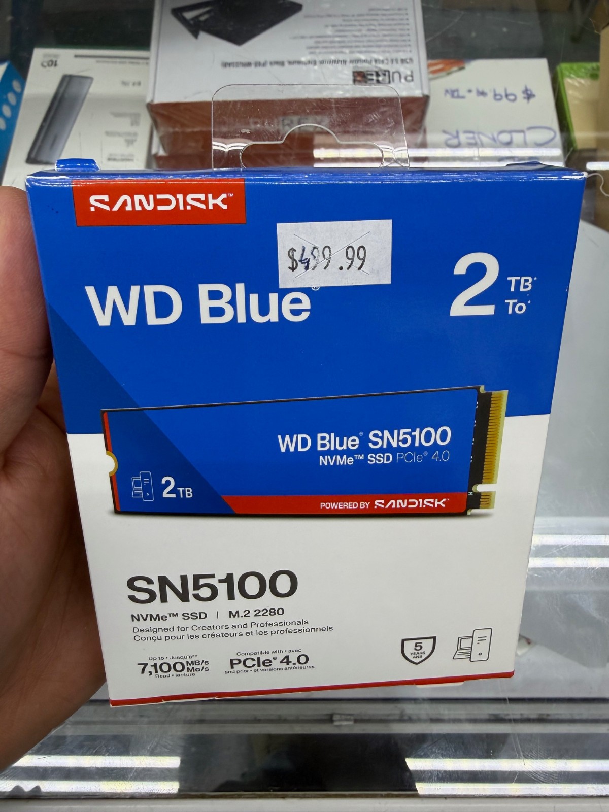 SanDisk WD Blue SN5100 M.2 2280 2TB PCIe 4.0 Internal NVMe Solid State Drive