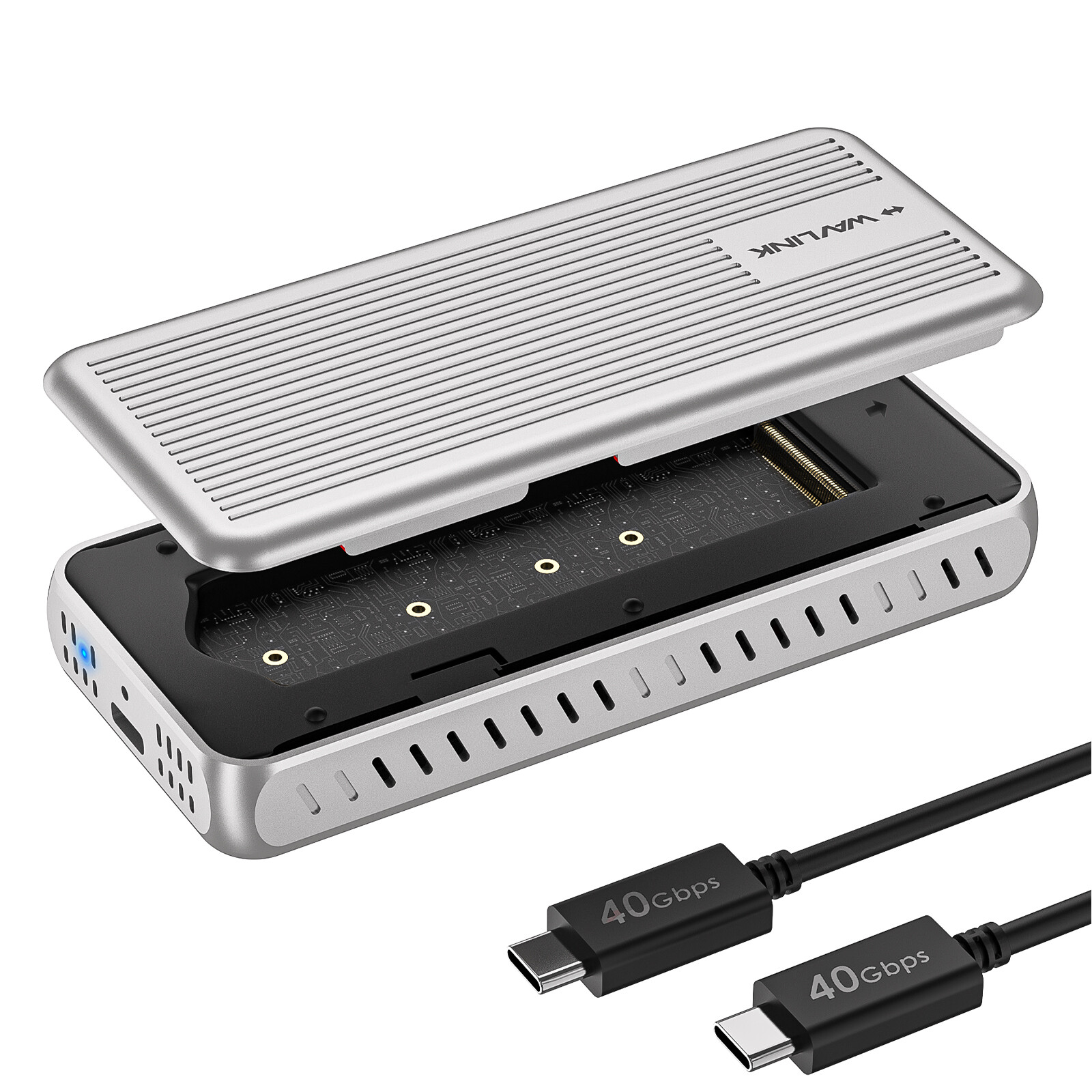 WAVLINK 40Gbps PCIe NVMe SSD Enclosure USB4 External Hard Drive Enclosure