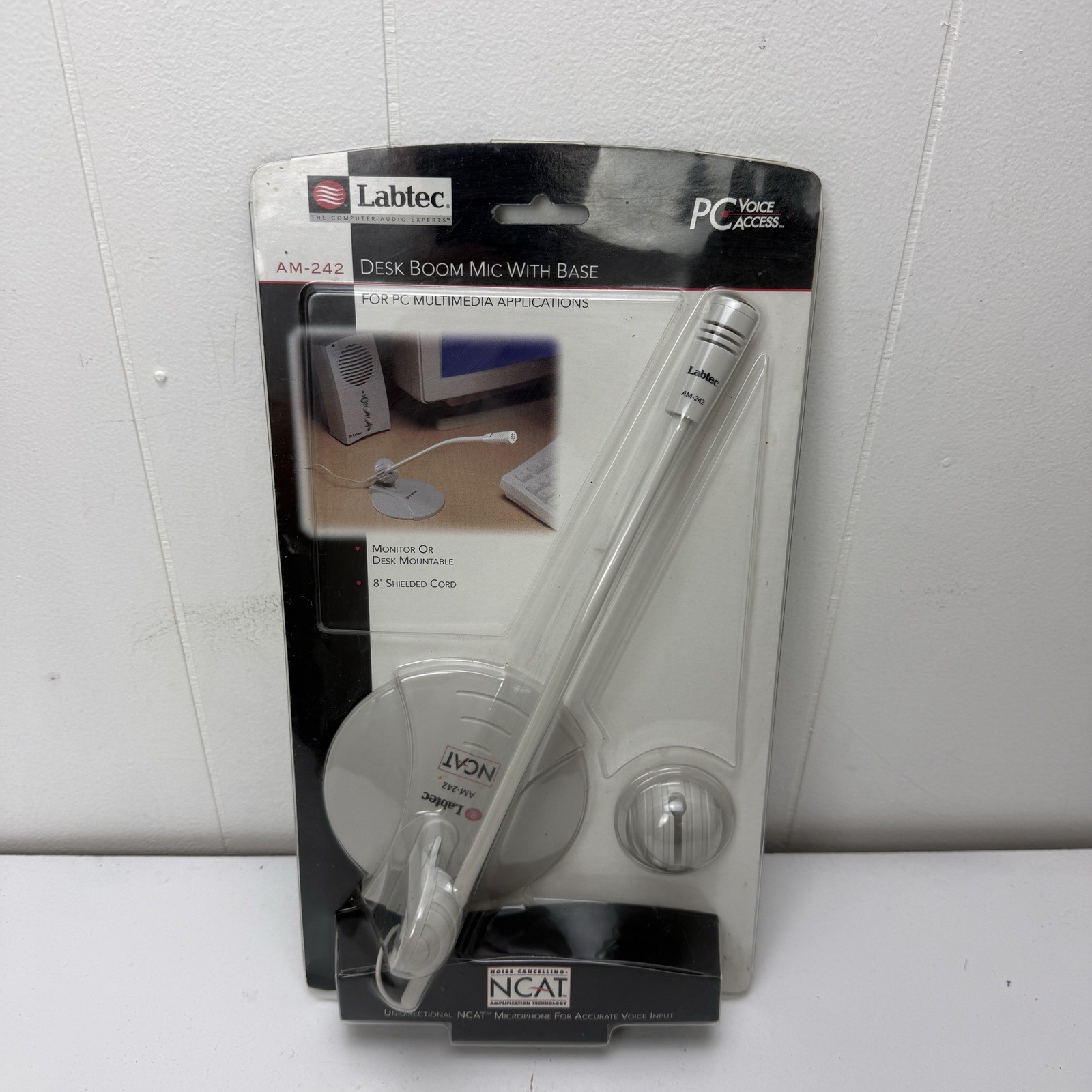 Labtec AM-242 Cable Consumer Microphone Desk Boom Mic with Base NCAT New