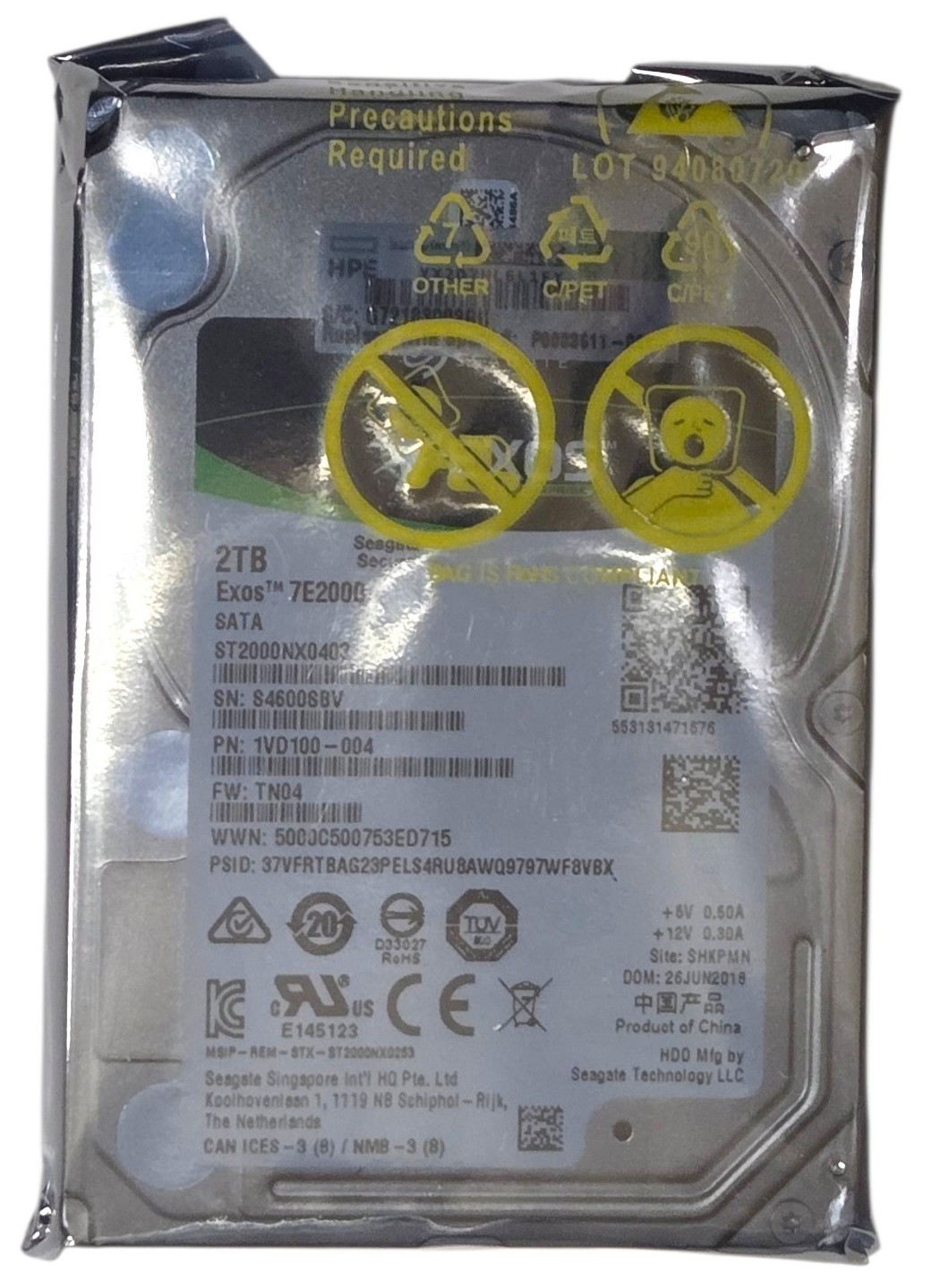 NEW Seagate Exos 7E2000 2TB 7.2K 2.5″ 6G SATA Hard Drive ST2000NX0403