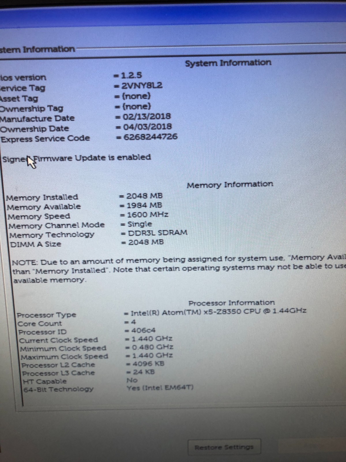 Dell Wyse 3040 N10D, Atom 1.44 | 2GB DDR3 SDRAM | 8GB SSD | Power Supply | no OS