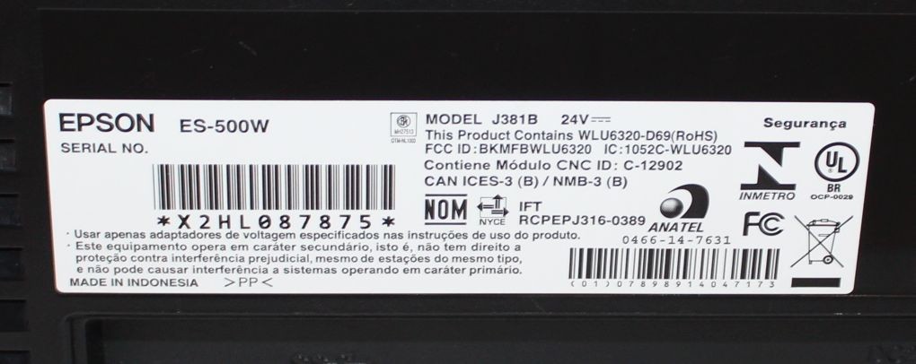 Epson ES-500W (J381B) Wireless Duplex Document Scanner – Free Shipping!