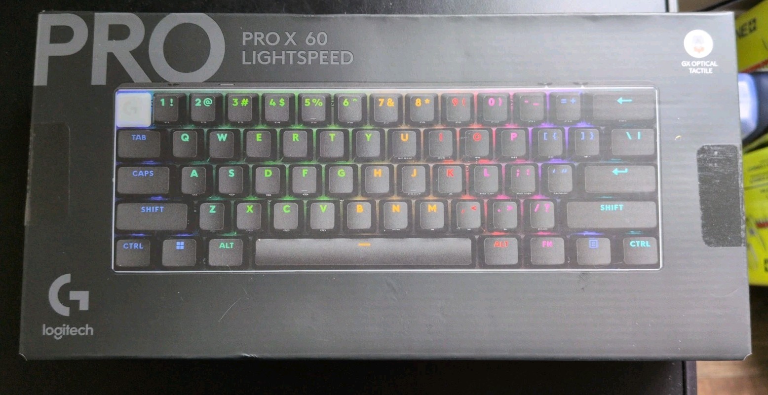 Logitech G PRO X 60 Lightspeed Wireless Gaming Keyboard Tactile Switches Black