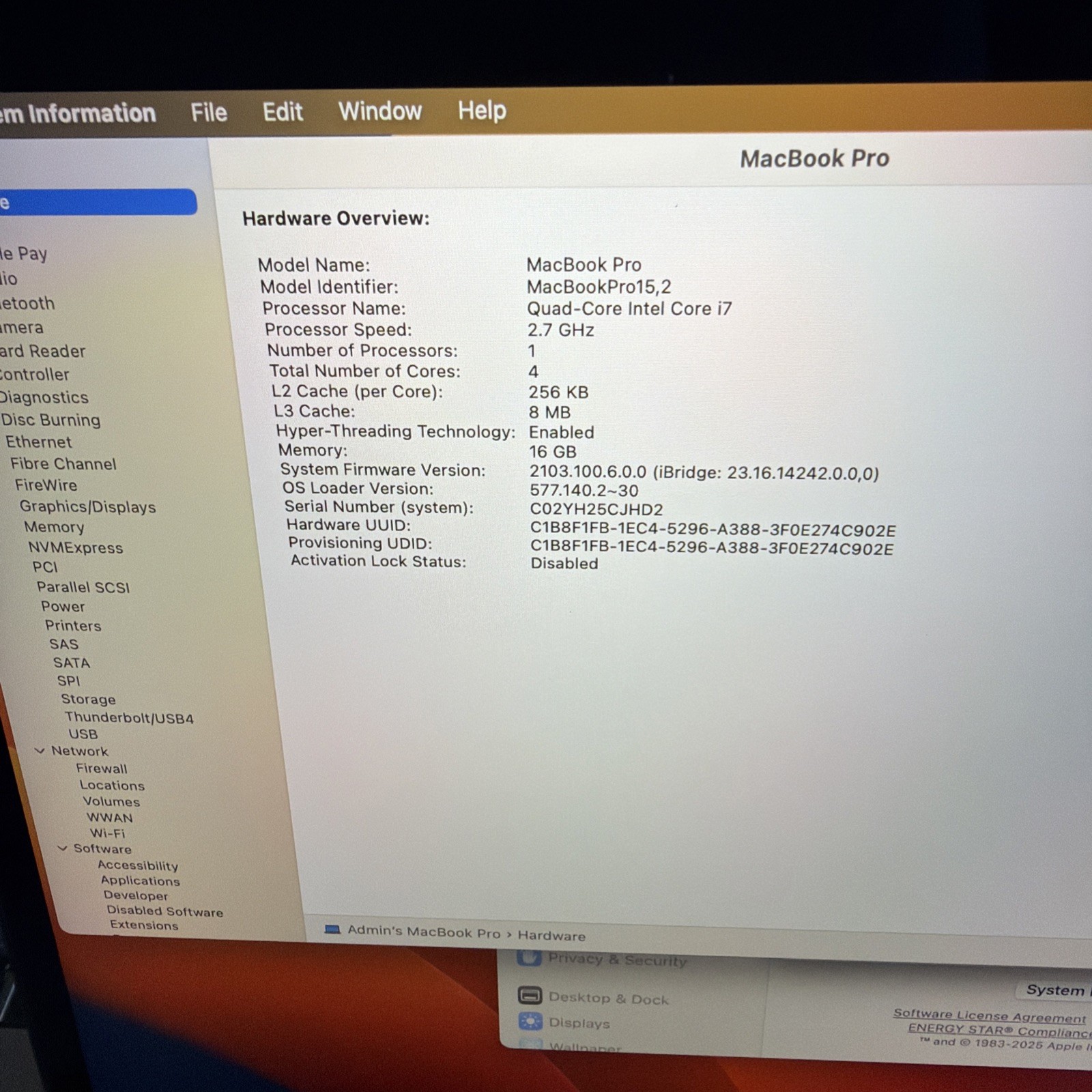 Apple MacBook Pro A1989 2018 i7 16GB RAM 256GB SSD 13″ Space Gray-Touch Bar NICE