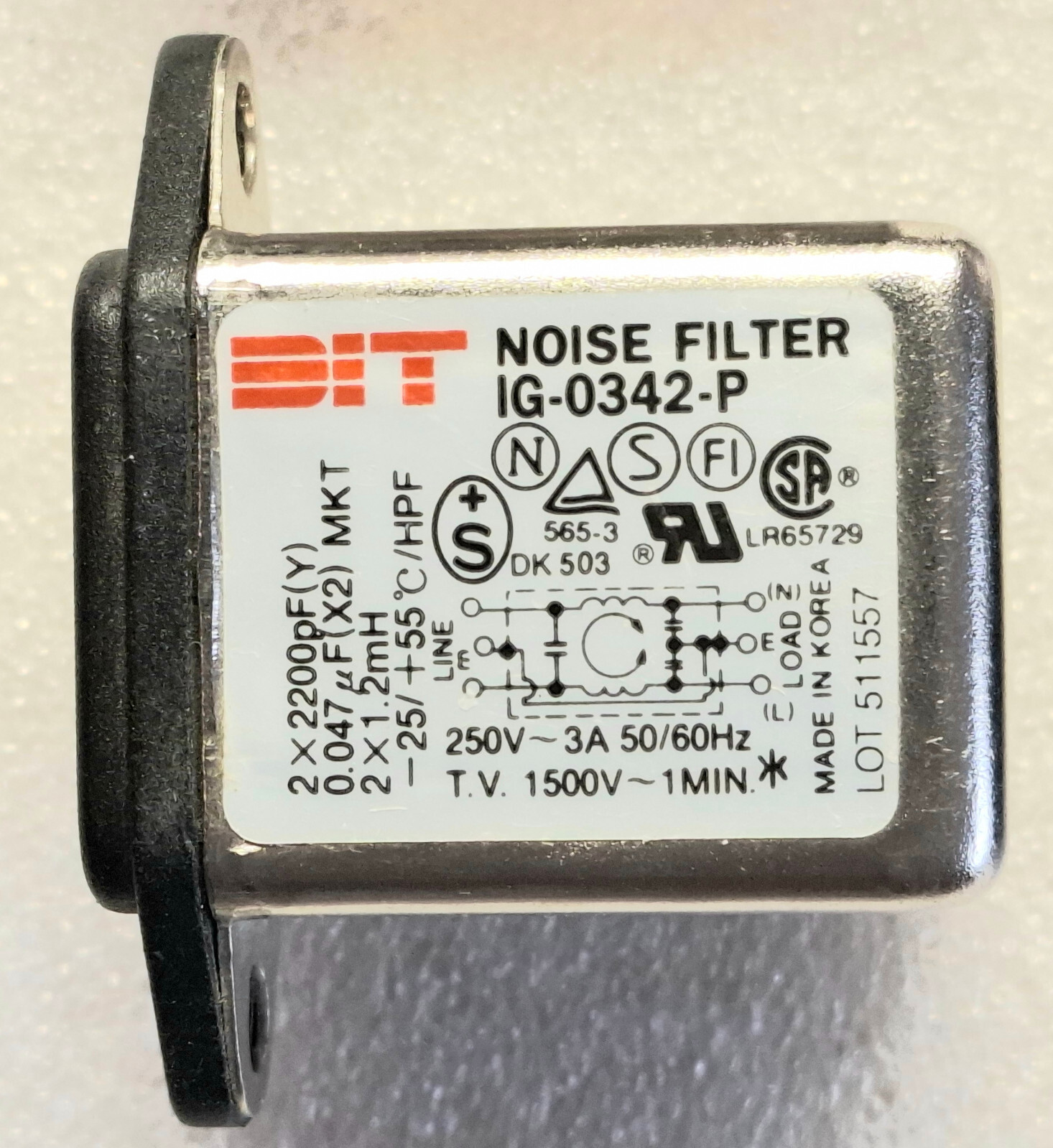 4pcs. Noise Filter for PC TV power unit Monitor Power conn 125/250VAC 3A 50/60Hz