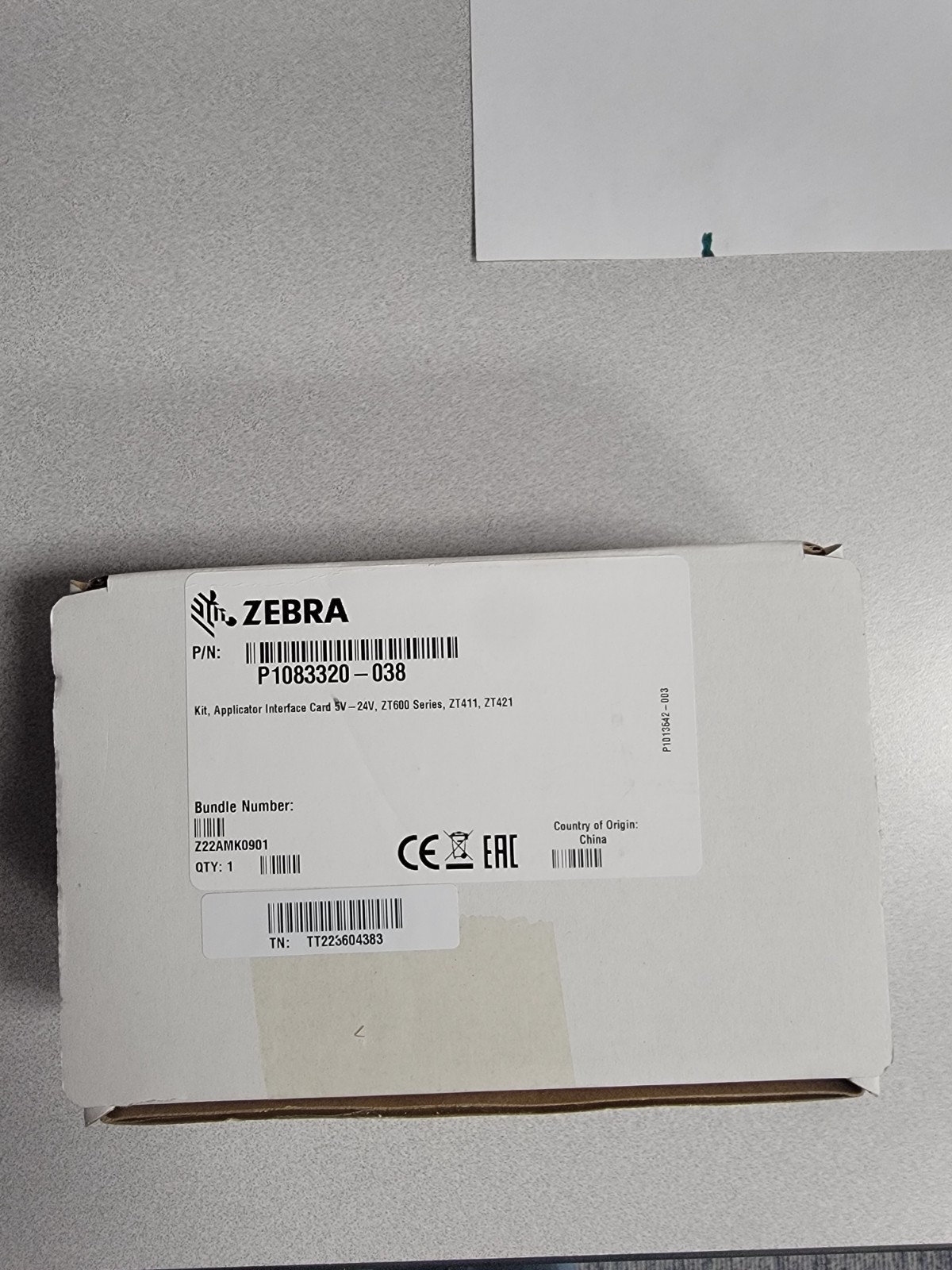 Zebra P1083320-038 Applicator Interface Card 5V-24V ZT600 Series – 1 Pack