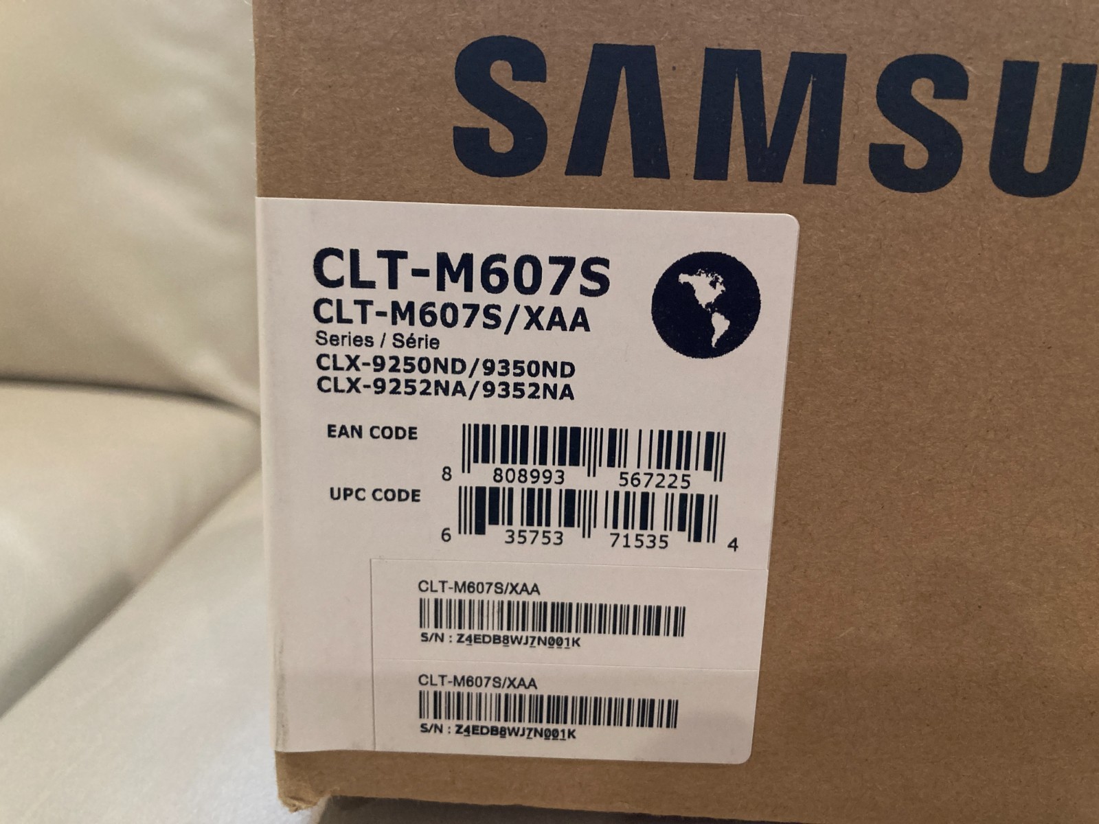 Genuine Samsung Magent Toner Cartridge CLT-M607S CLX 9252NA 9253NA 9250ND 9350ND